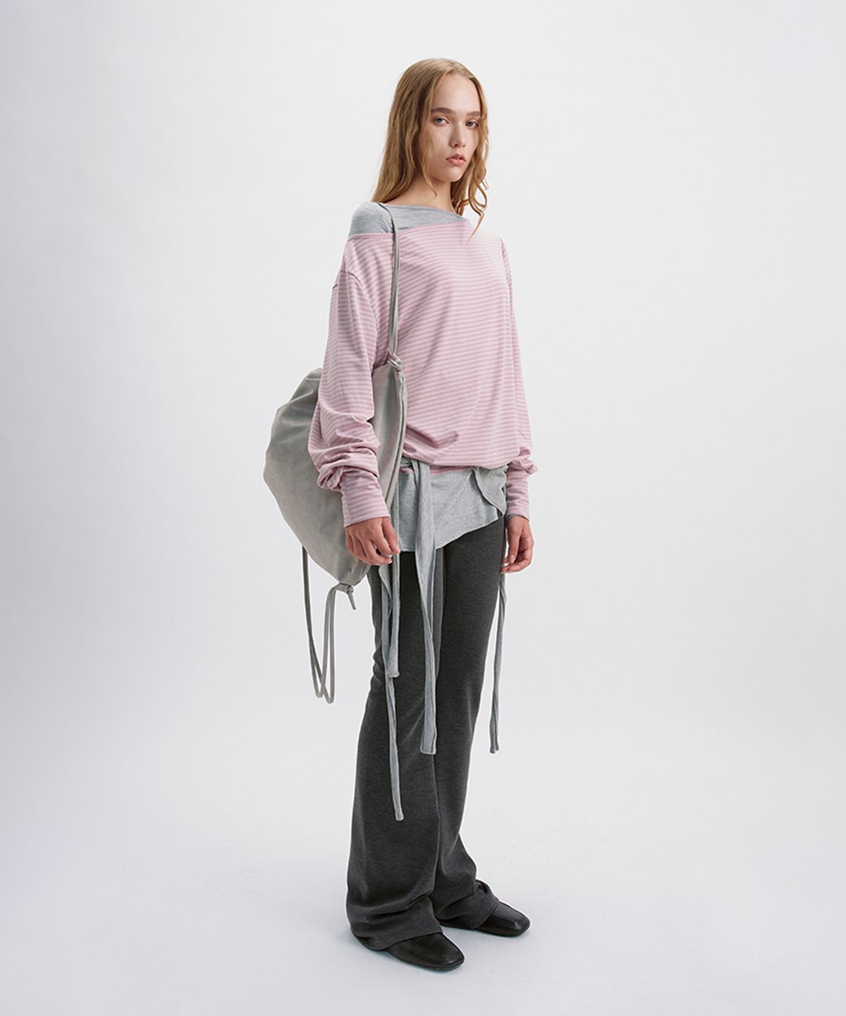 시메트릭 퍼센트(SYMMETRICPERCENT) Striped Strap TS / Pink