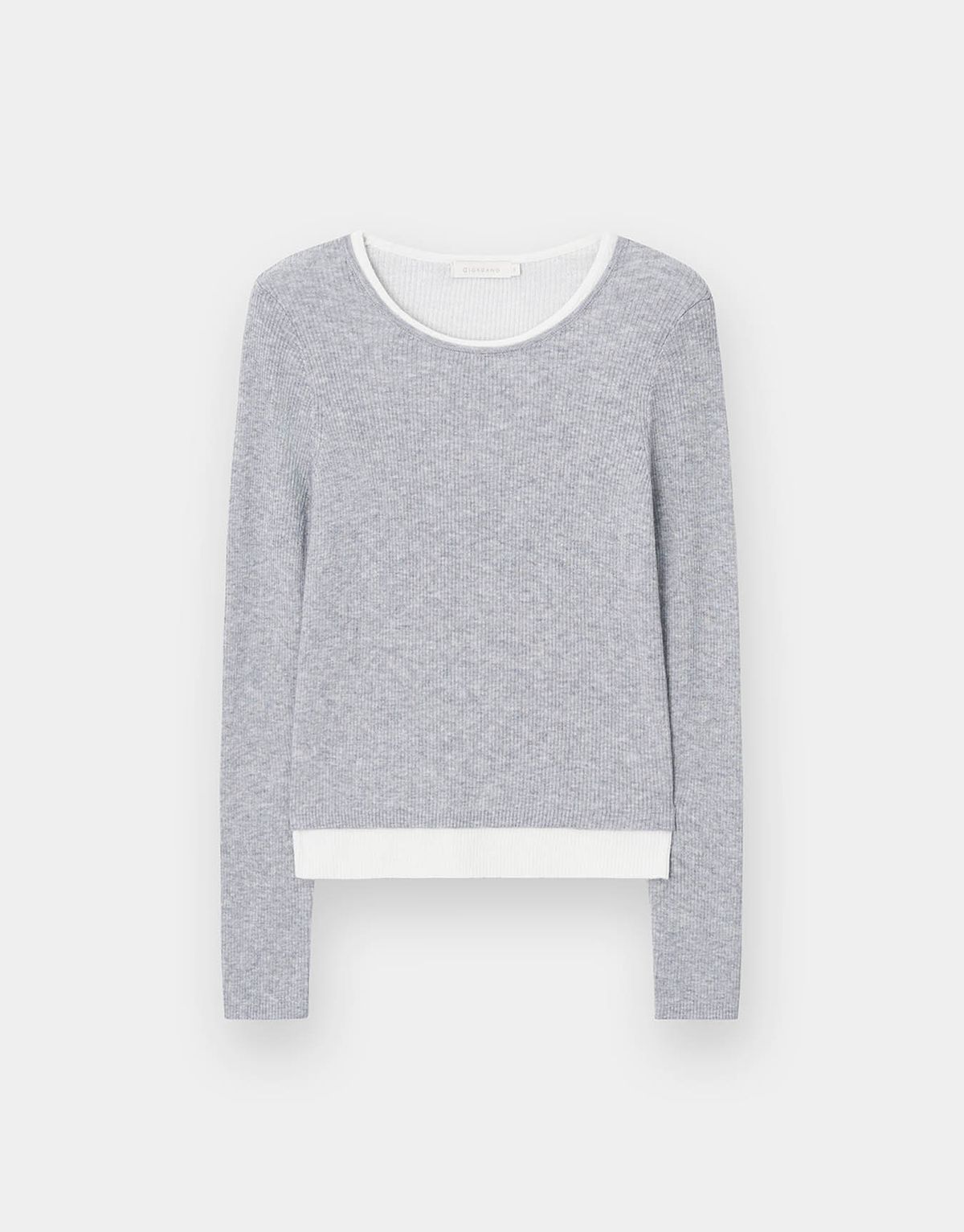 지오다노(GIORDANO) 14gg 립 크루넥 레이어드 긴팔 니트 스웨터 356935 [3color]
