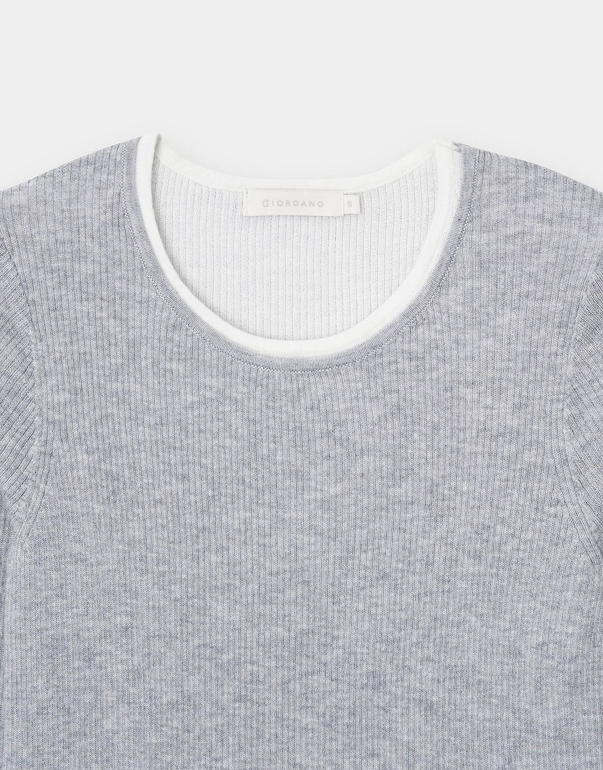 지오다노(GIORDANO) 14gg 립 크루넥 레이어드 긴팔 니트 스웨터 356935 [3color]