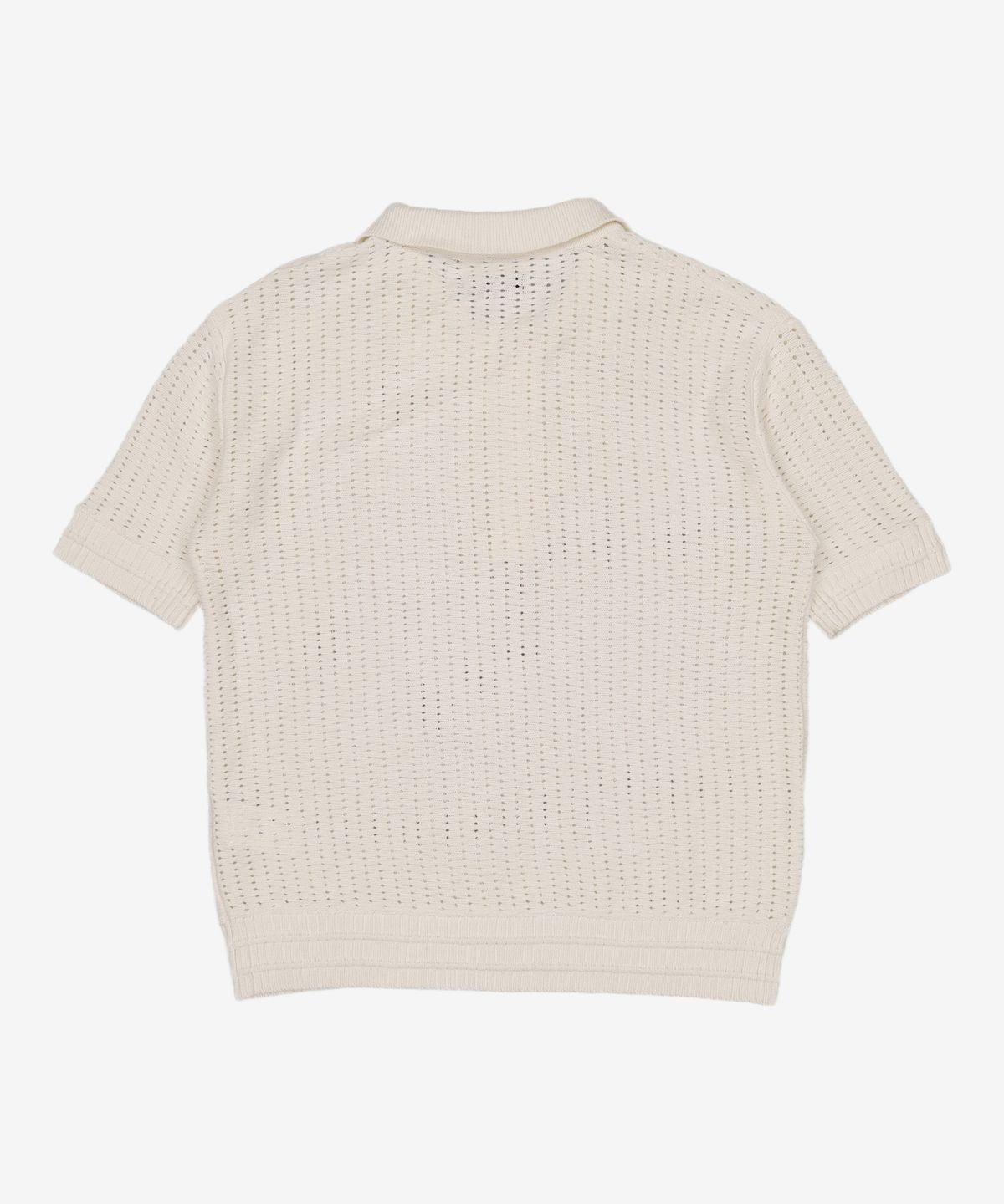메종미네드(MAISON MINED) BUTTER CREAM KNIT HALF SHIRTS M