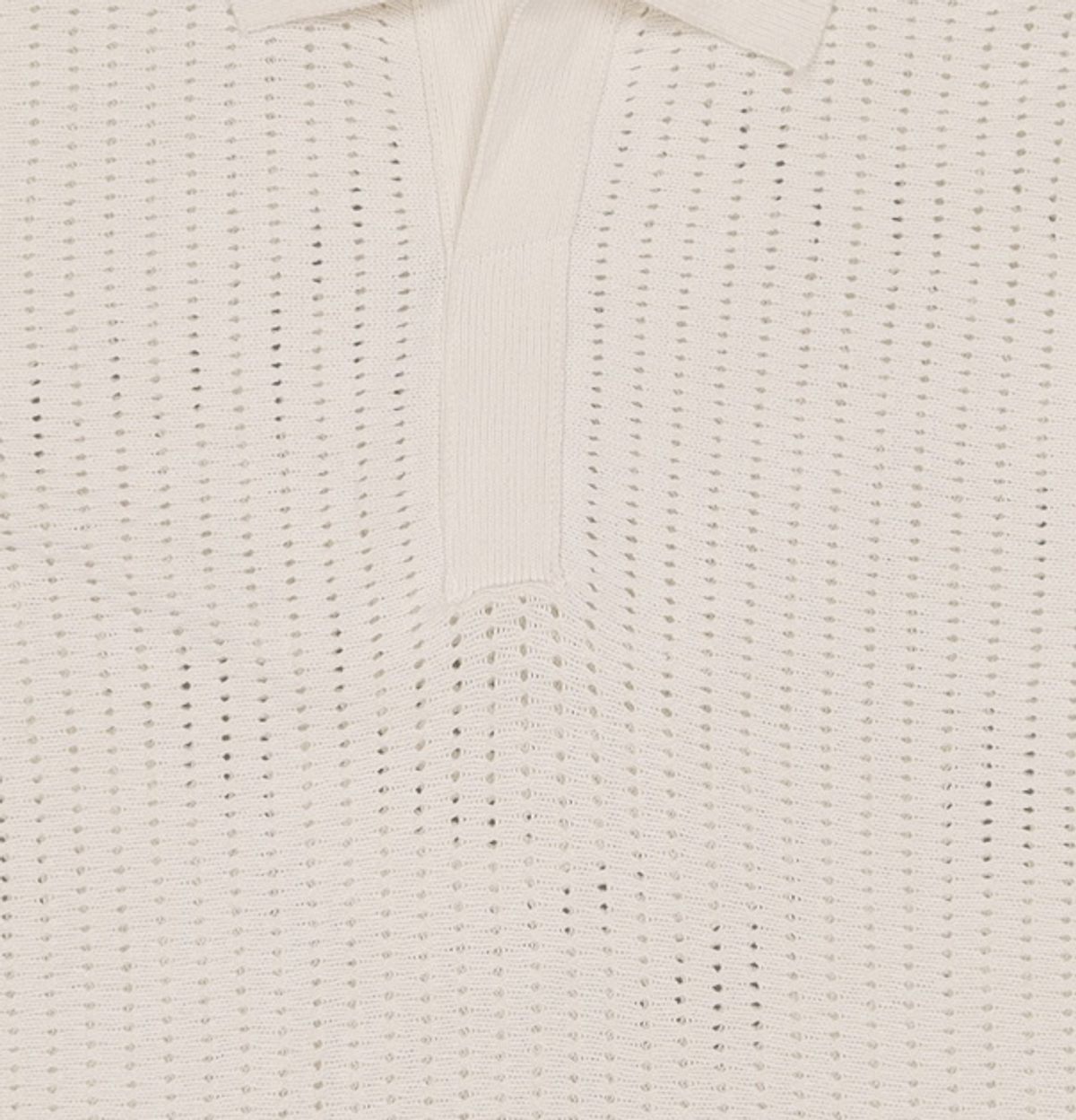 메종미네드(MAISON MINED) BUTTER CREAM KNIT HALF SHIRTS M