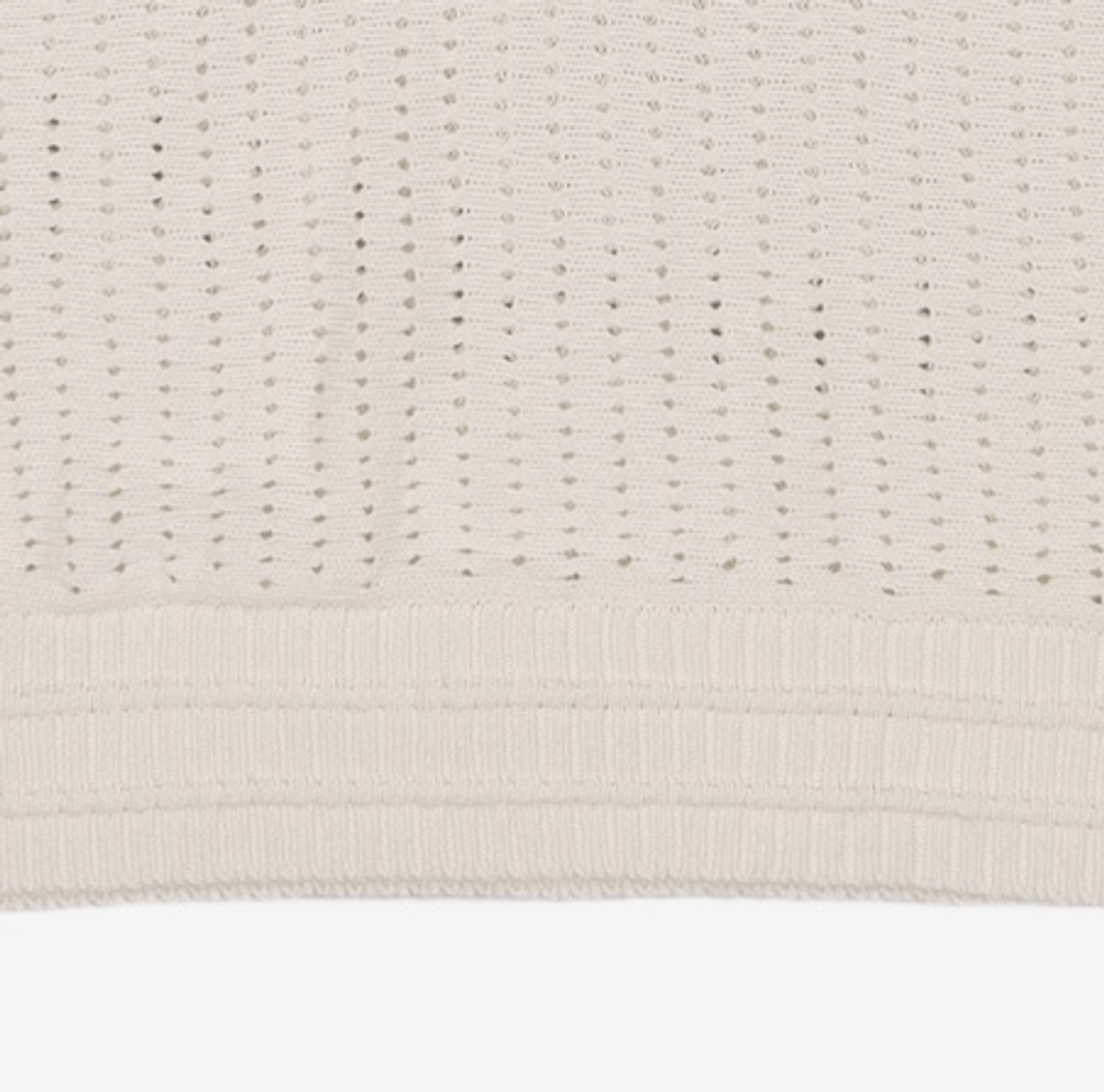 메종미네드(MAISON MINED) BUTTER CREAM KNIT HALF SHIRTS M