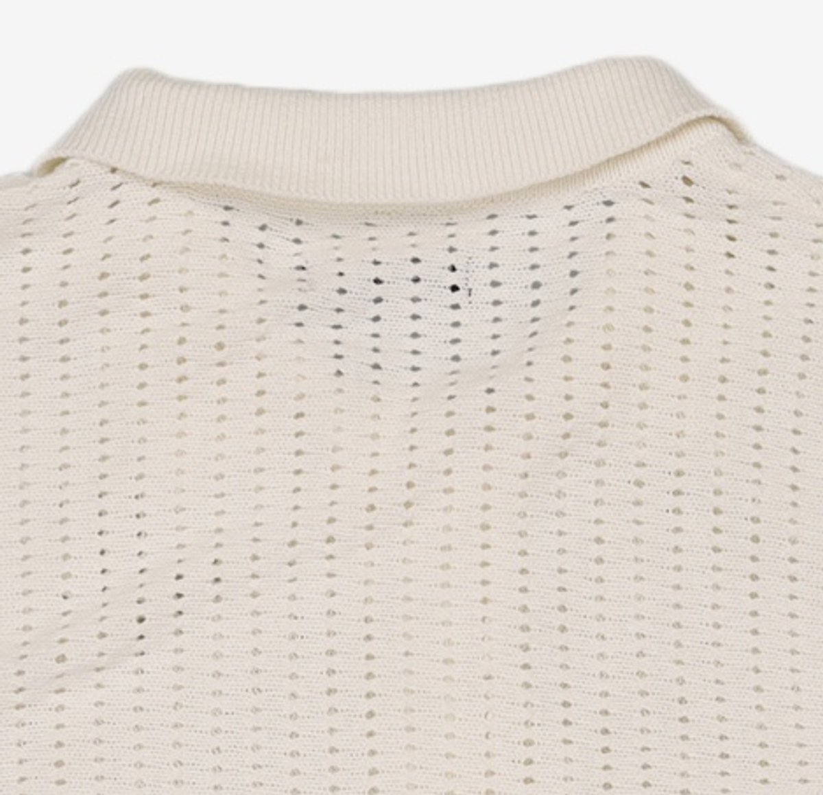 메종미네드(MAISON MINED) BUTTER CREAM KNIT HALF SHIRTS M