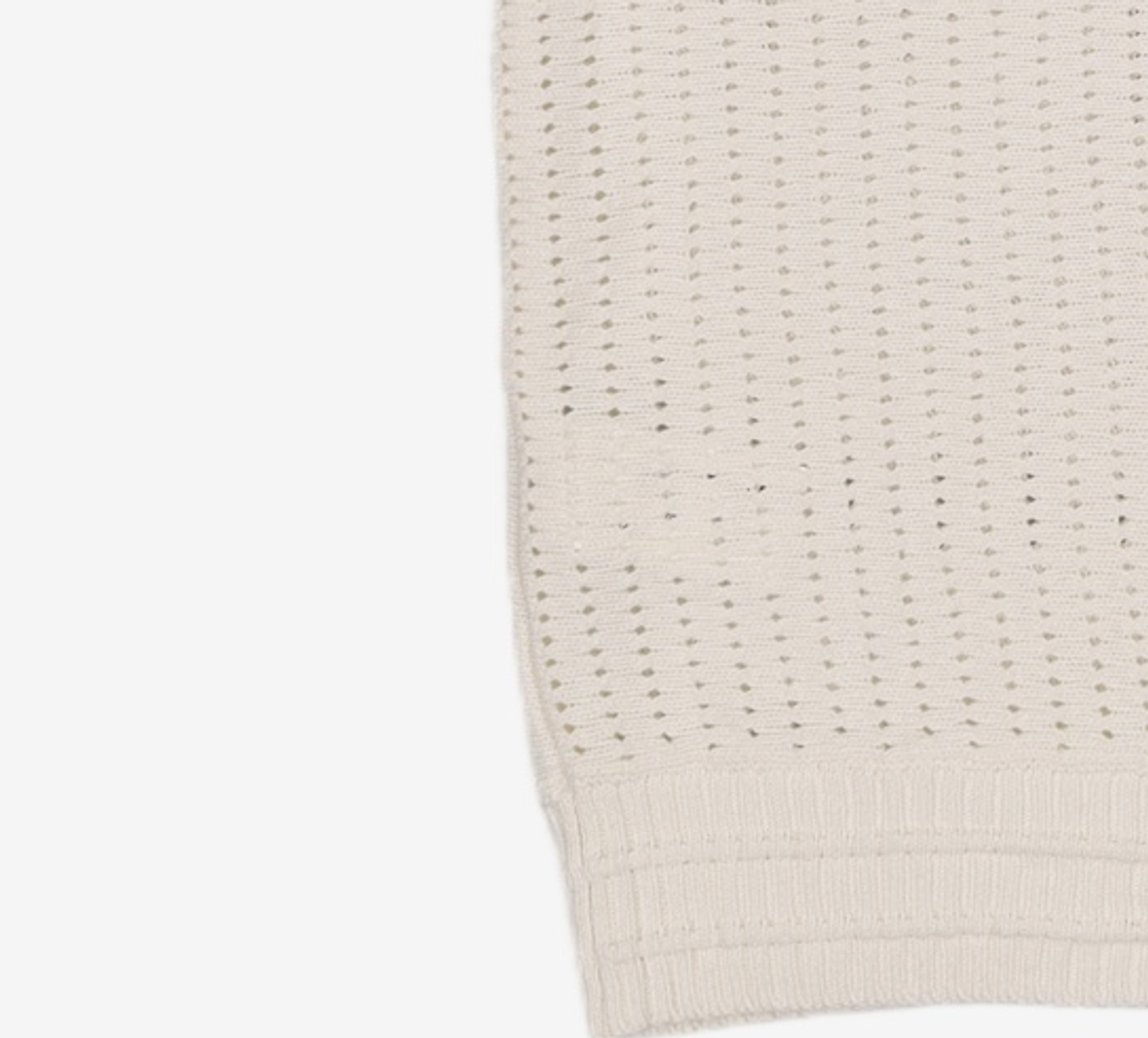 메종미네드(MAISON MINED) BUTTER CREAM KNIT HALF SHIRTS M