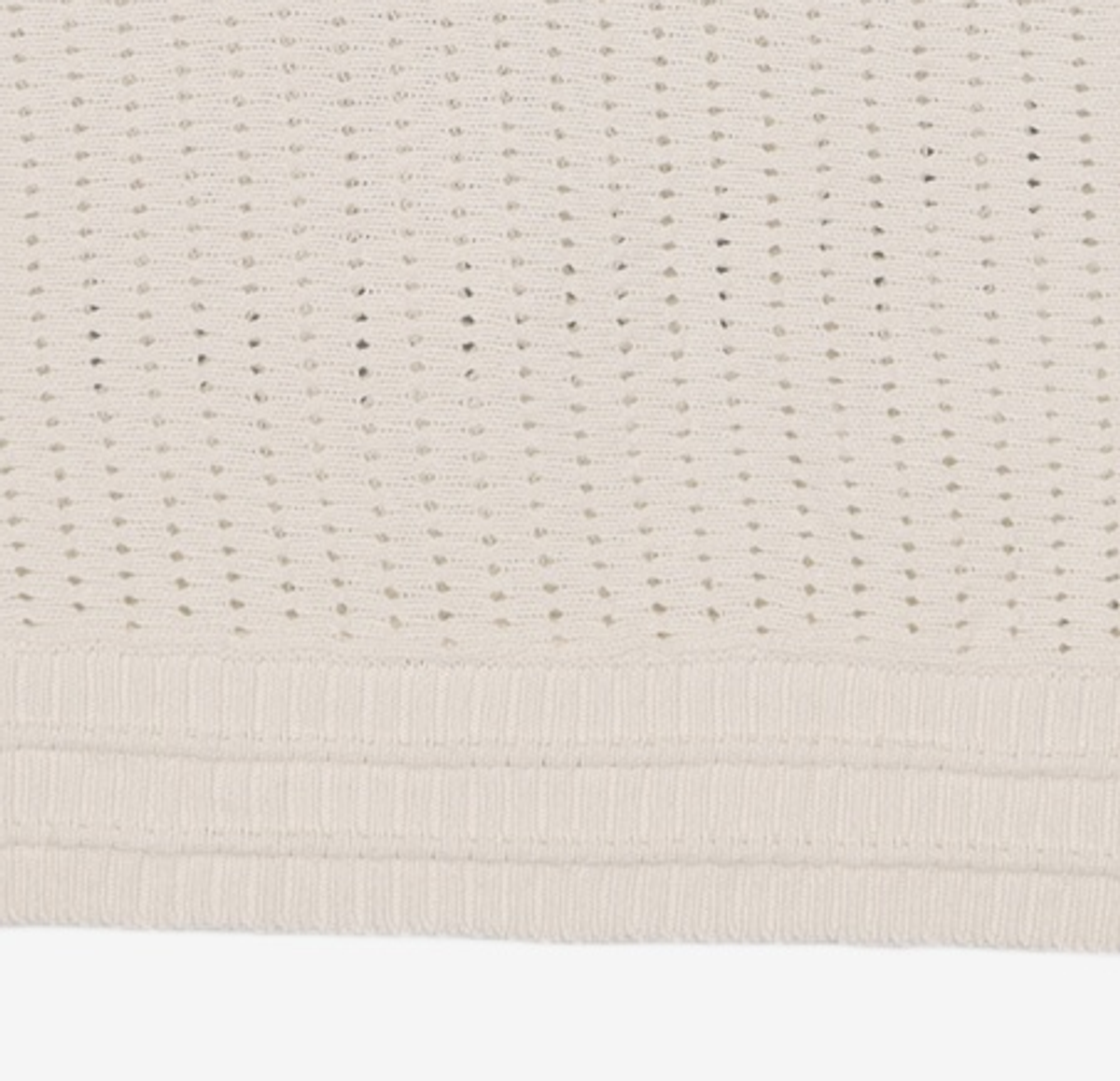 메종미네드(MAISON MINED) BUTTER CREAM KNIT HALF SHIRTS M