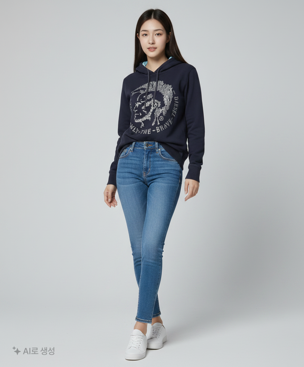 디젤(DIESEL) 후드 티셔츠 100