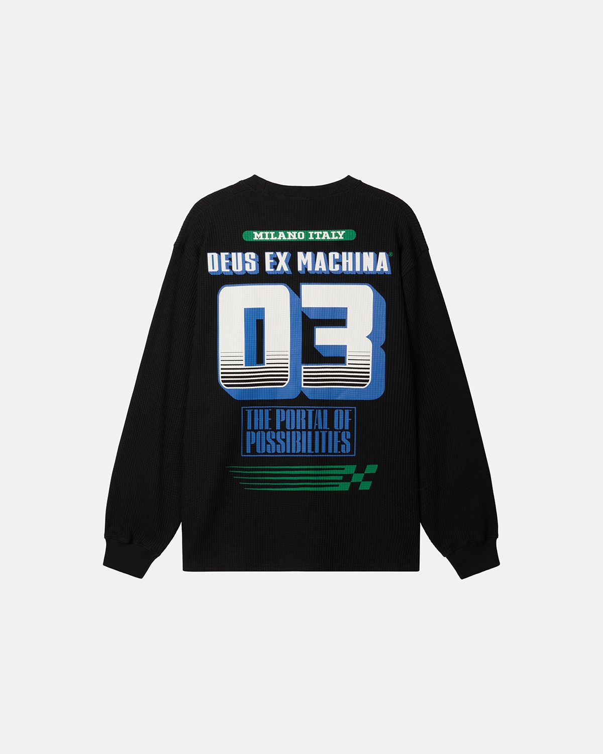 데우스 엑스 마키나(DEUS EX MACHINA) Campaign Waffle Ls Tee_Black