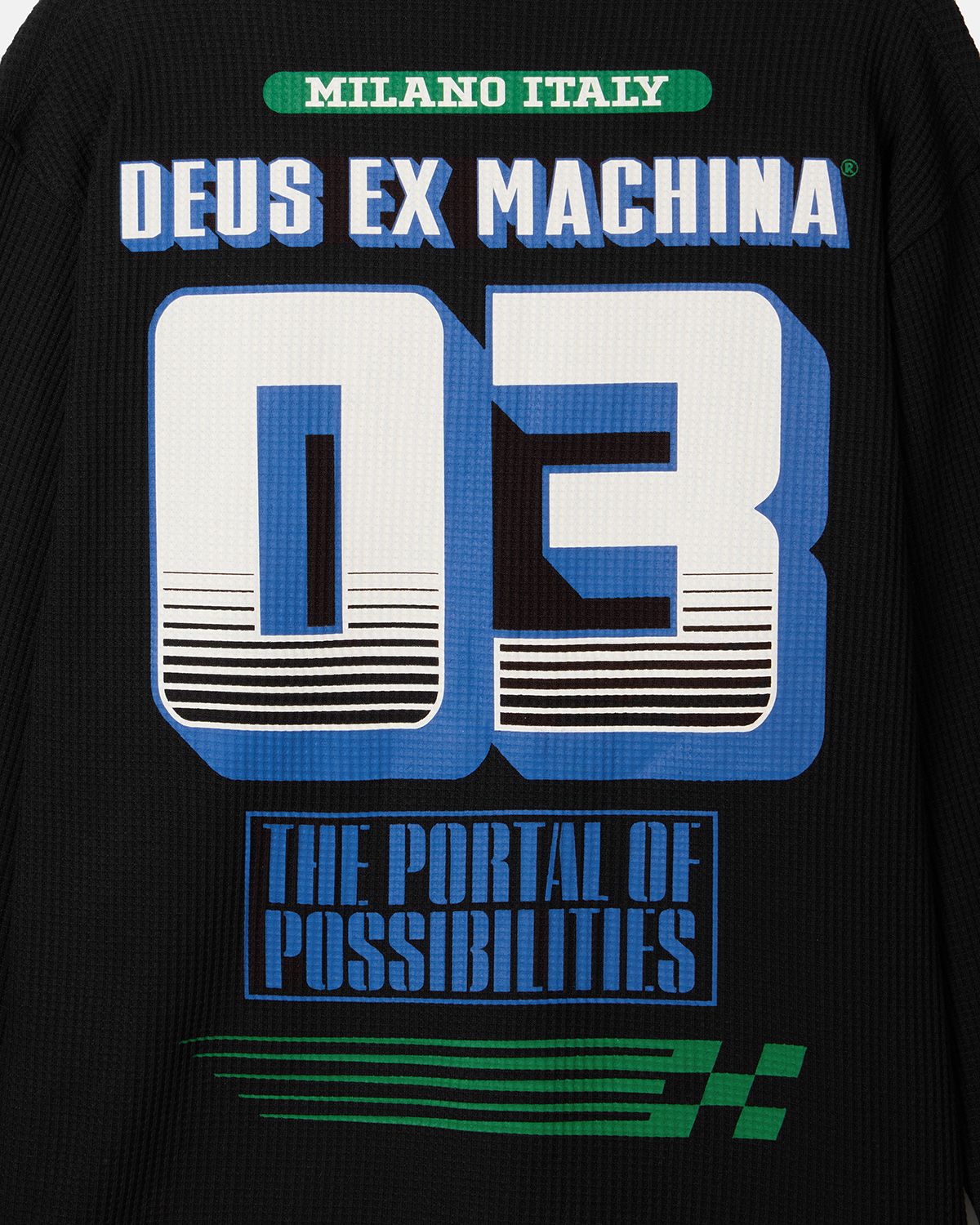 데우스 엑스 마키나(DEUS EX MACHINA) Campaign Waffle Ls Tee_Black