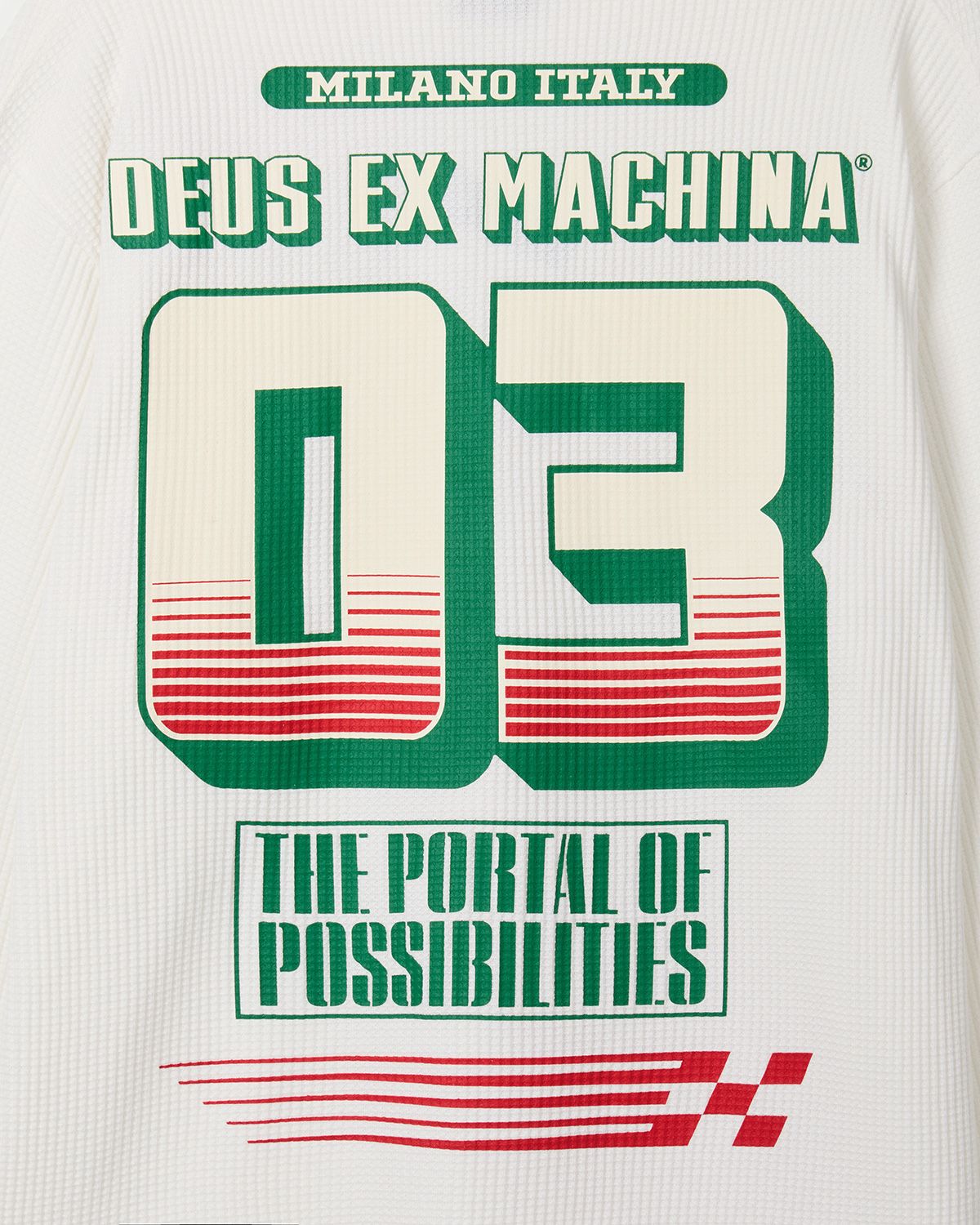 데우스 엑스 마키나(DEUS EX MACHINA) Campaign Waffle Ls Tee_White