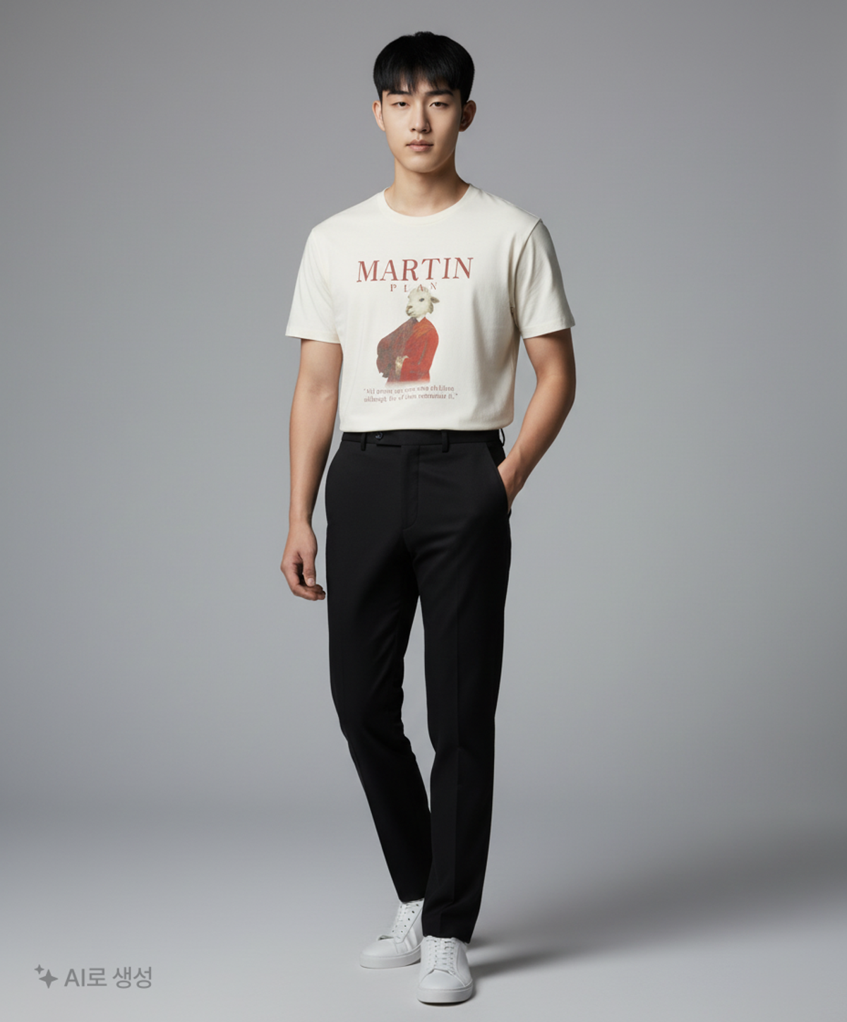 마틴플랜(MARTIN PLAN) Red Lamb Martin Half T - WHITE 100