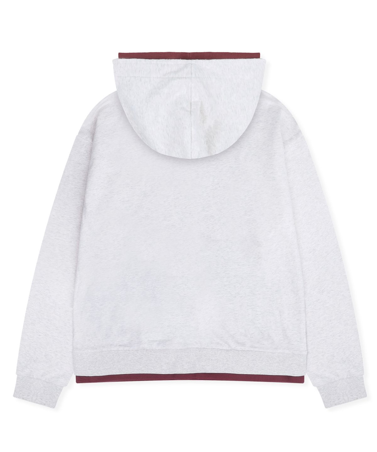 엑스톤즈(XTONZ) XTT169 핑거홀 와플 레이어드 크롭 후드 집업 (GRAY)