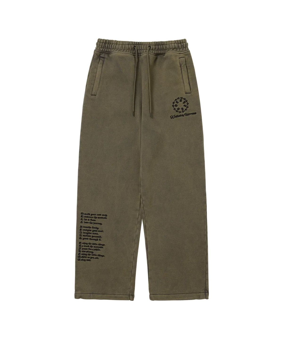 웰빙익스프레스(WELLBEING EXPRESS) Message Sweat Pants Ash Khaki