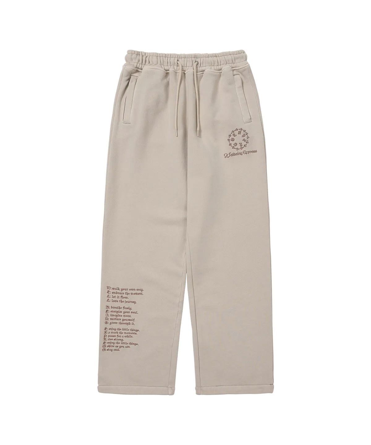 웰빙익스프레스(WELLBEING EXPRESS) Message Sweat Pants Ash Beige