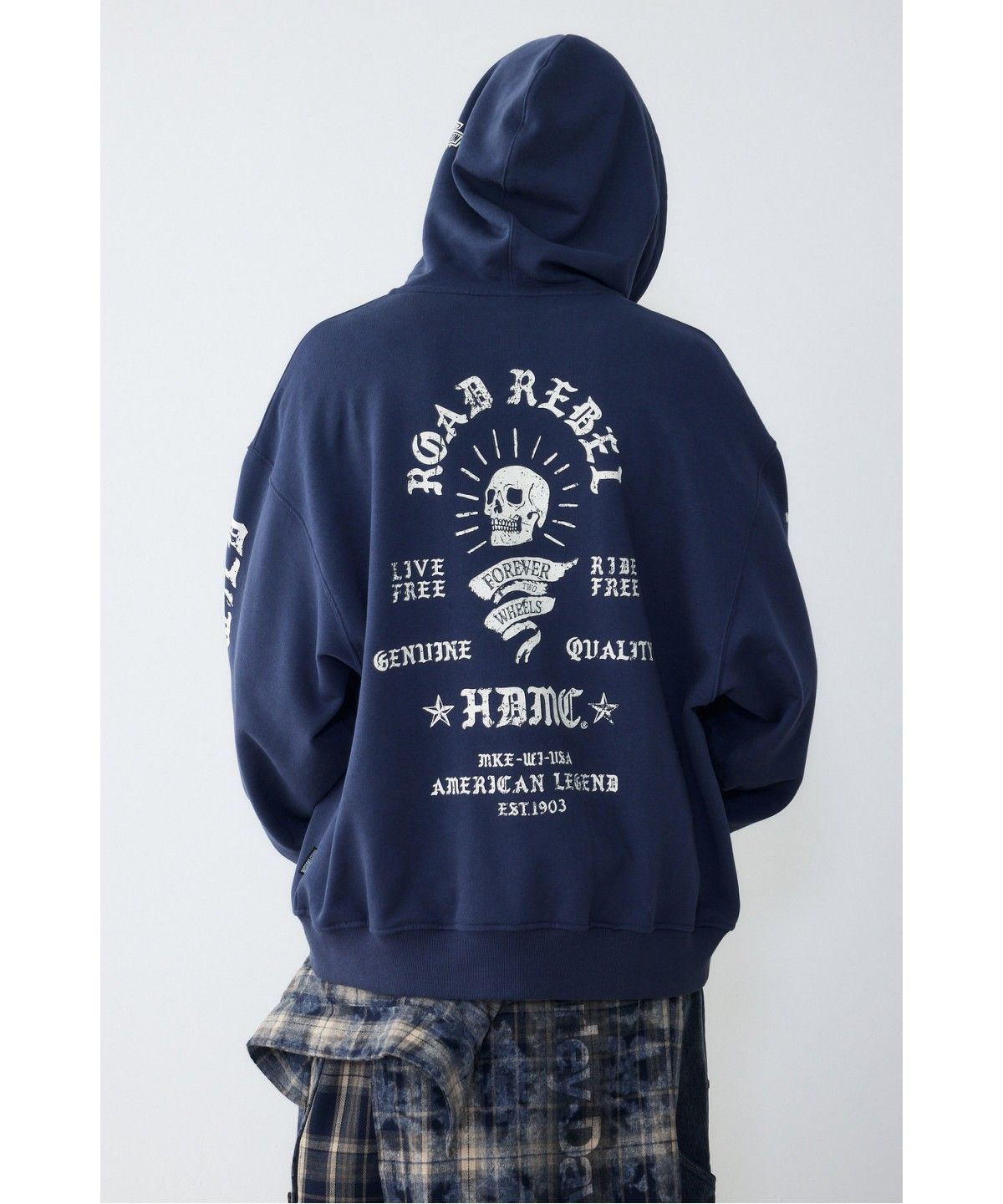 할리데이비슨 컬렉션스®(HARLEY-DAVIDSON COLLECTIONS®) OL 시그니처 후드 집업 인디고_HH16309004