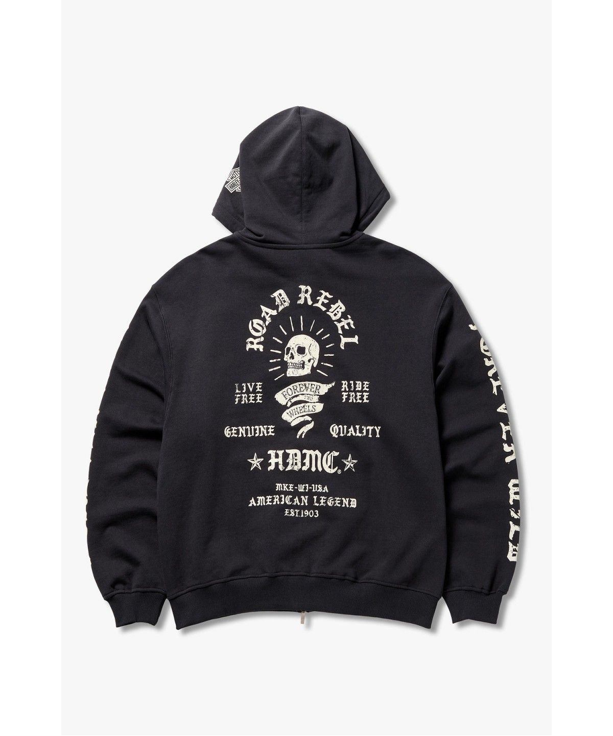 할리데이비슨 컬렉션스®(HARLEY-DAVIDSON COLLECTIONS®) OL 시그니처 후드 집업 다크 그레이_HH16309004