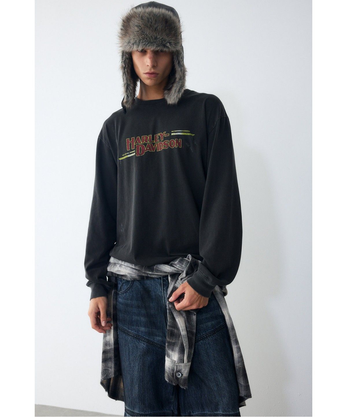 할리데이비슨 컬렉션스®(HARLEY-DAVIDSON COLLECTIONS®) [American Vintage] 아메리칸 투어 롱슬리브 티셔츠 챠콜_HH16311008