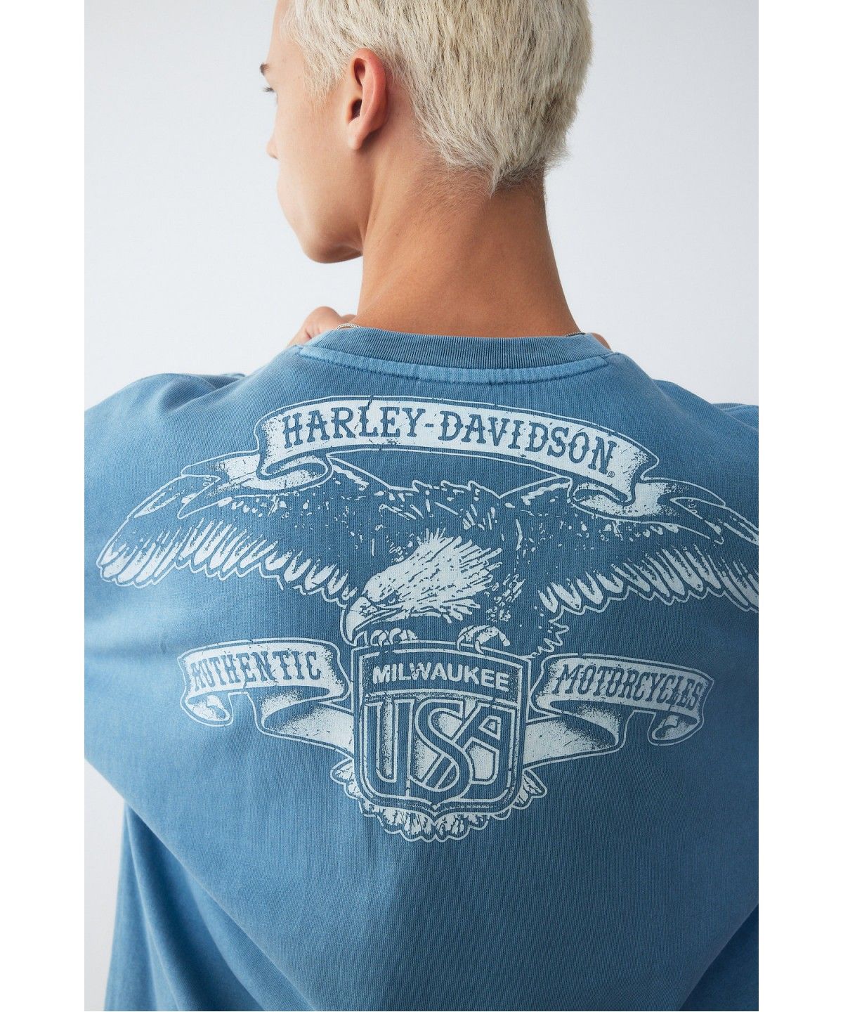 할리데이비슨 컬렉션스®(HARLEY-DAVIDSON COLLECTIONS®) USA 이글 롱슬리브 티셔츠 라이트 블루_HH16311002