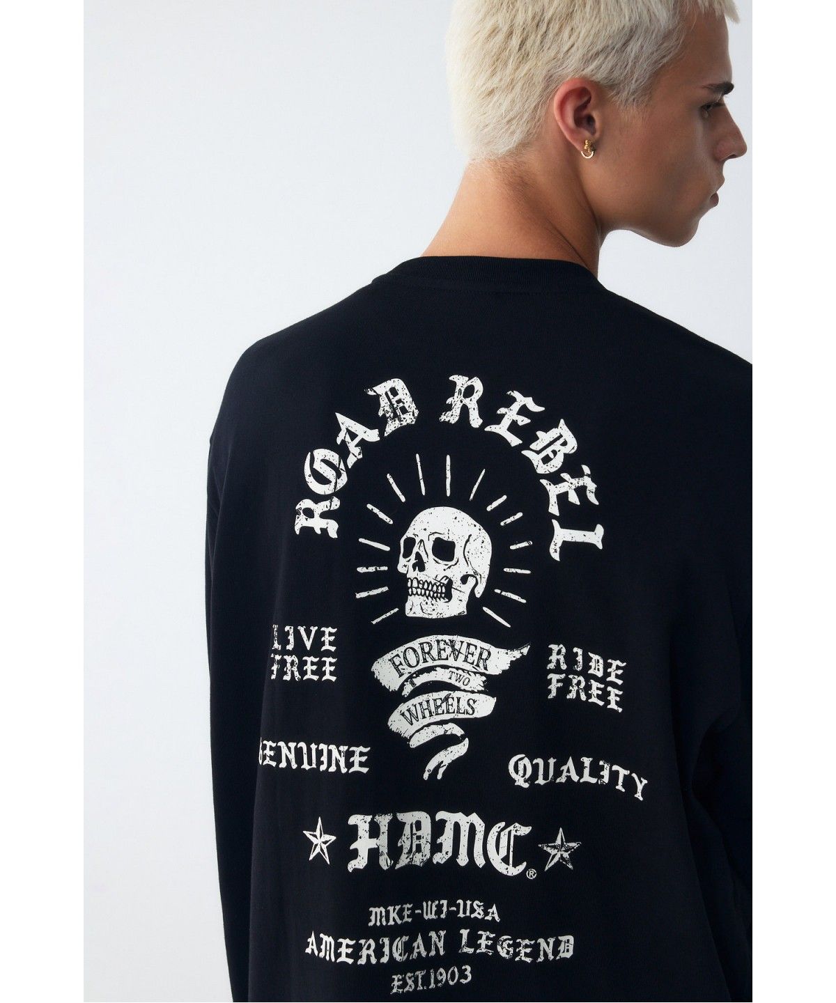 할리데이비슨 컬렉션스®(HARLEY-DAVIDSON COLLECTIONS®) OL 롱슬리브 티셔츠 블랙_HH16311001