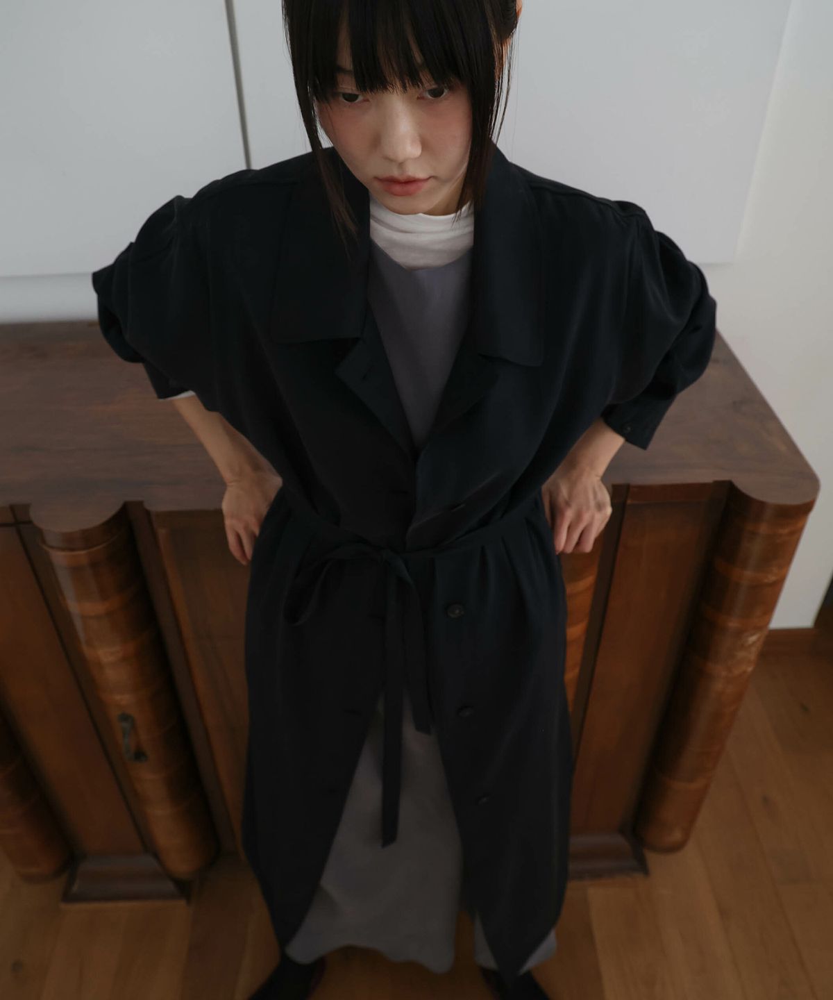 린테(LYNTE) Fluid Cupra Coat (Black)