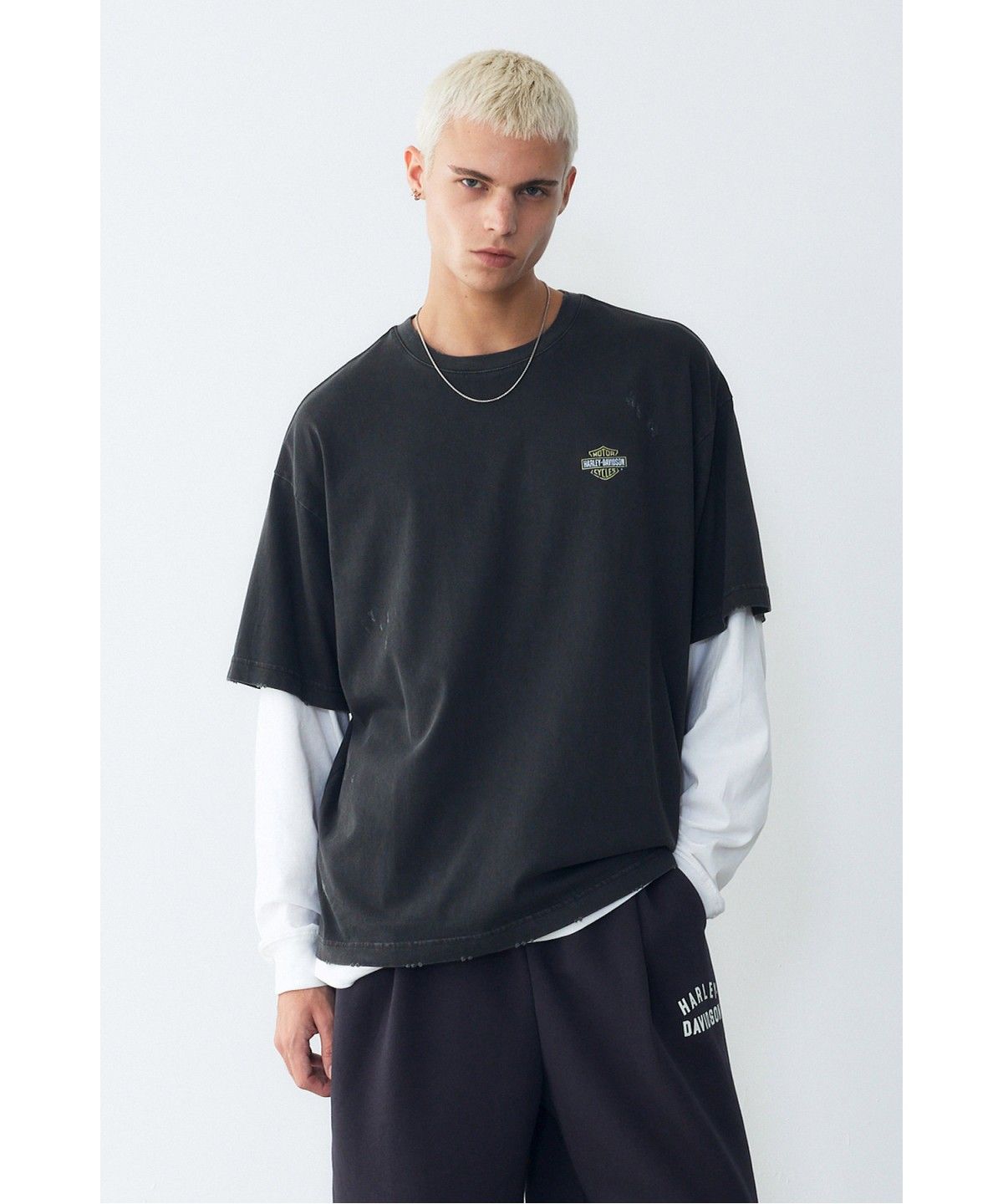 할리데이비슨 컬렉션스®(HARLEY-DAVIDSON COLLECTIONS®) [American Vintage] 1903 B&S 디스트레스드 반팔 티셔츠 다크 그레이_HH16311005
