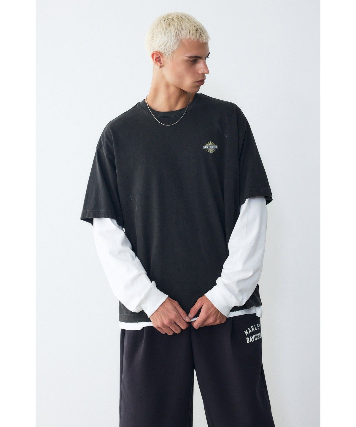할리데이비슨 컬렉션스®(HARLEY-DAVIDSON COLLECTIONS®) [American Vintage] 1903 B&S 디스트레스드 반팔 티셔츠 다크 그레이_HH16311005