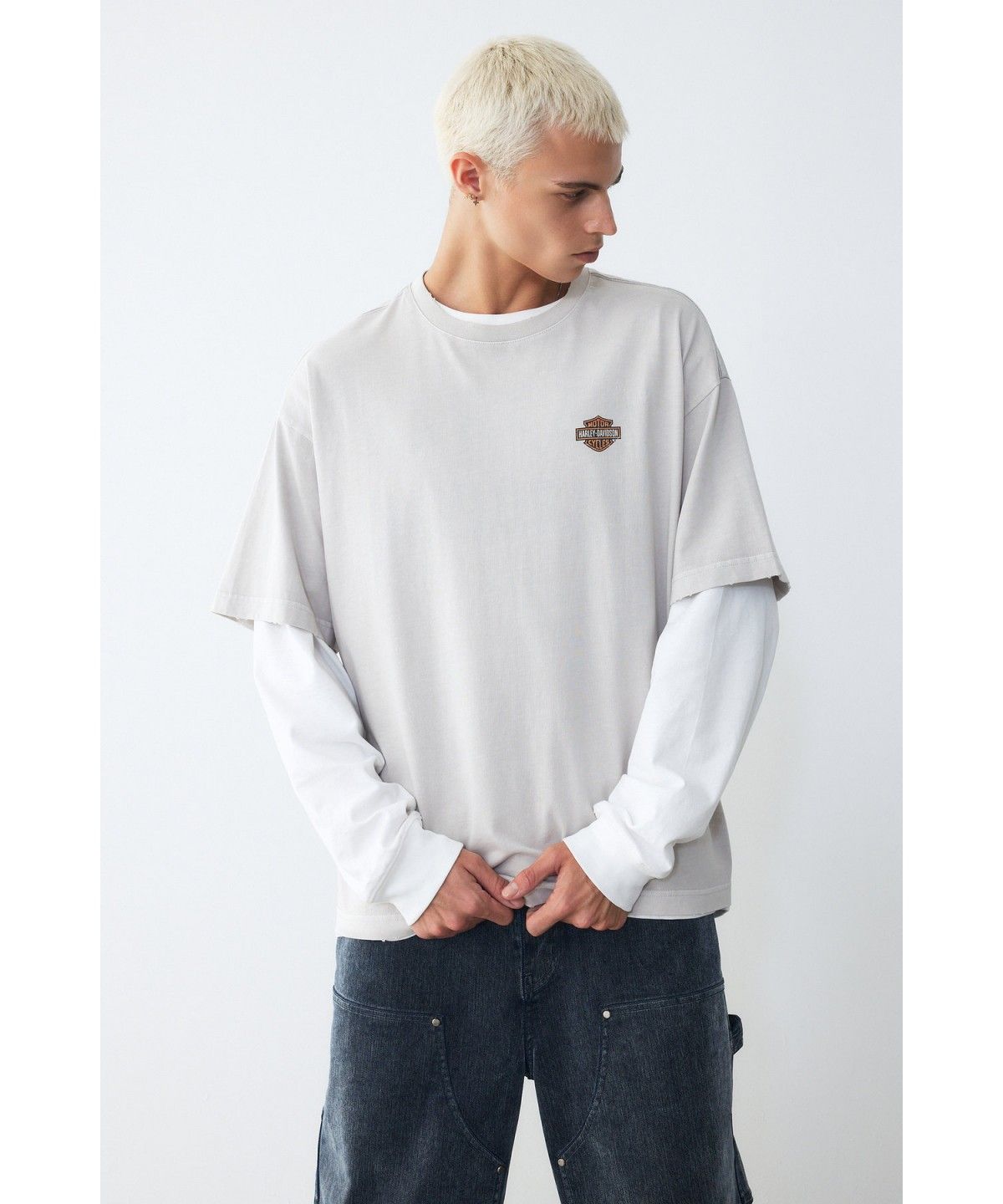 할리데이비슨 컬렉션스®(HARLEY-DAVIDSON COLLECTIONS®) [American Vintage] 1903 B&S 디스트레스드 반팔 티셔츠 라이트 바이올렛_HH16311005