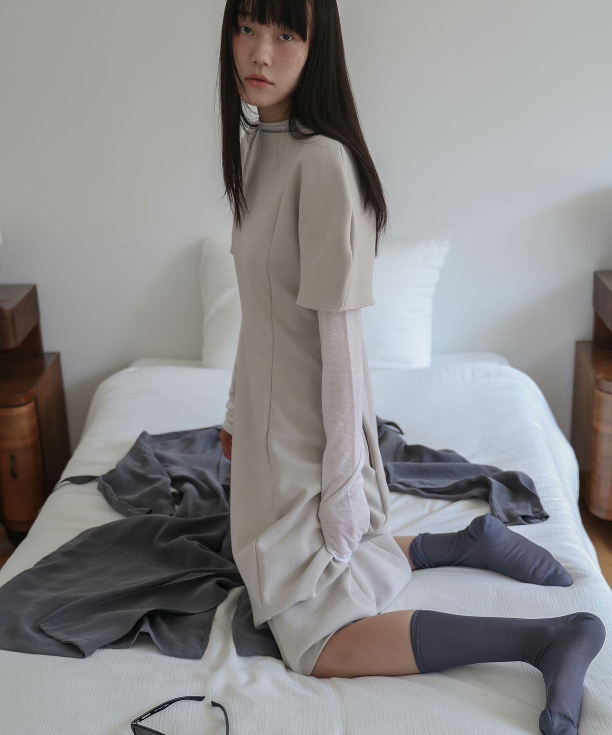 린테(LYNTE) Volume Line One-Piece (Beige)