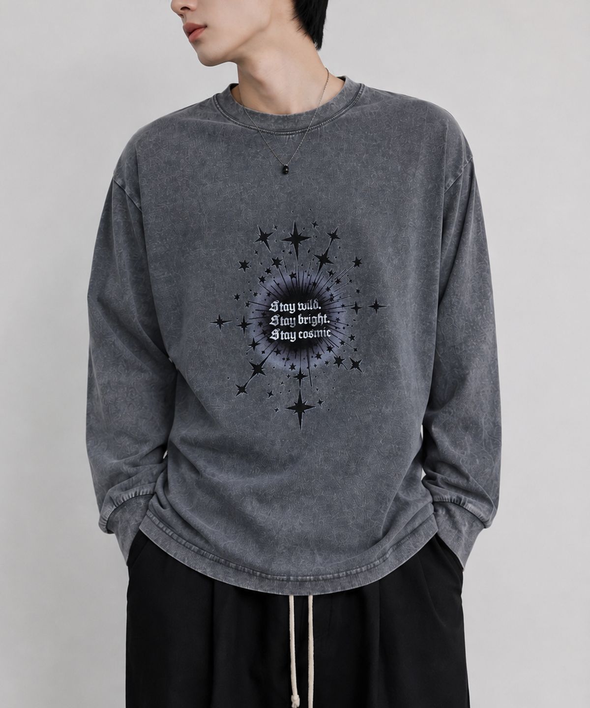 도톤(DOTON) STELLAR BURST ACID LONG SLEEVE (Black)