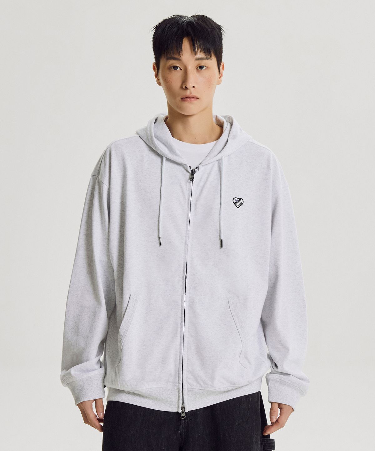 뉴발란스(NEW BALANCE) NBMDG4A013 / MINIMAL HEART COLLECTION 헤리티지 경량 후드집업 (A/GRAY)
