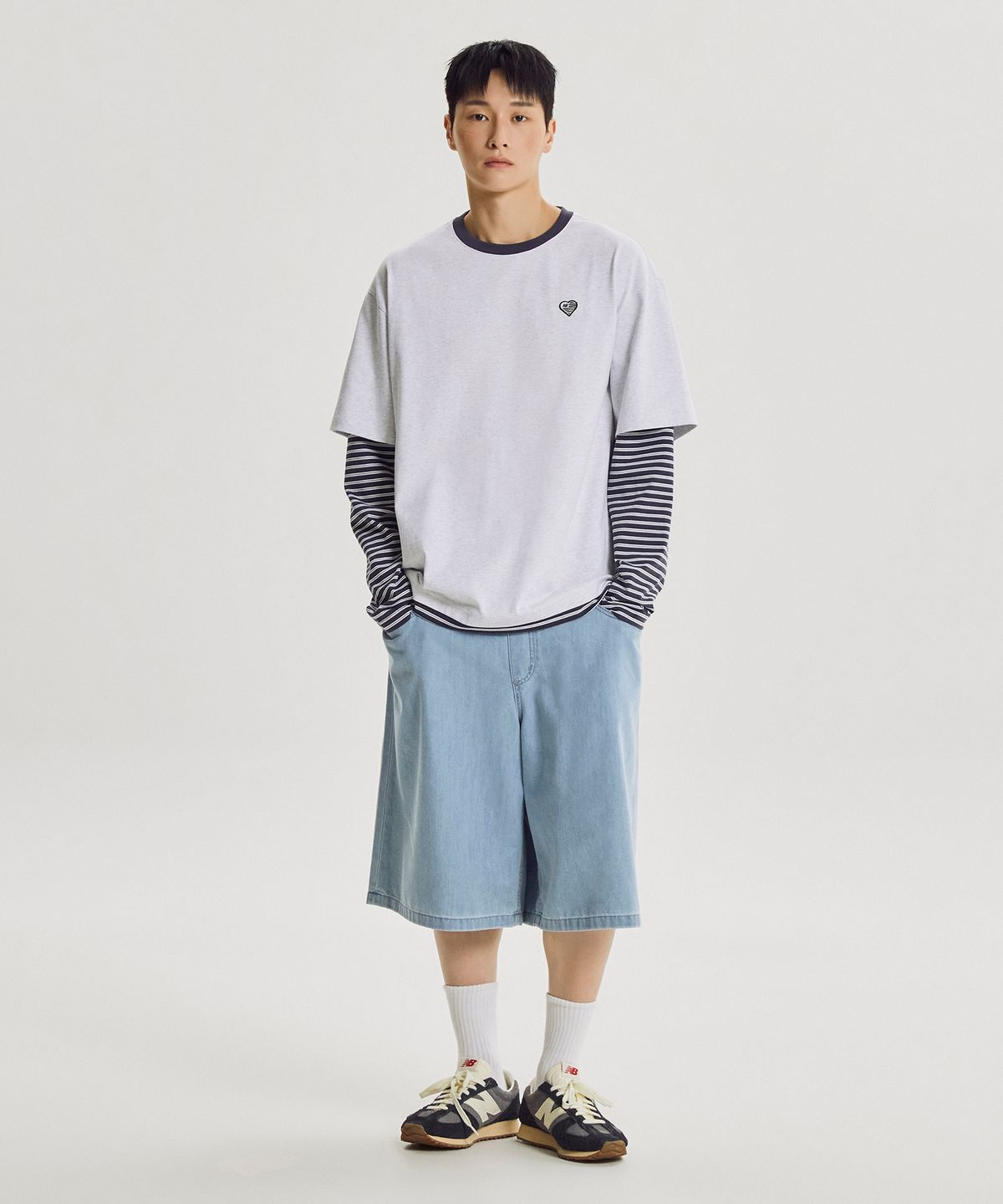 뉴발란스(NEW BALANCE) NBNDG4A013 / MINIMAL HEART COLLECTION 레이어드 긴팔티 (L/GRAY)
