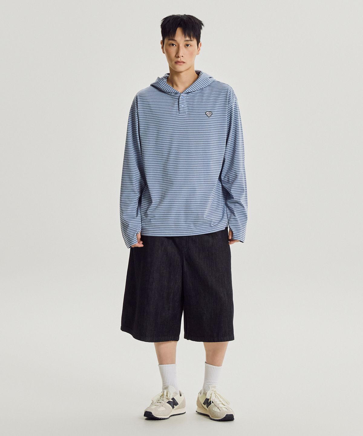 뉴발란스(NEW BALANCE) NBN0G4A013 / MINIMAL HEART COLLECTION 후드 롱슬리브 (L/BLUE)