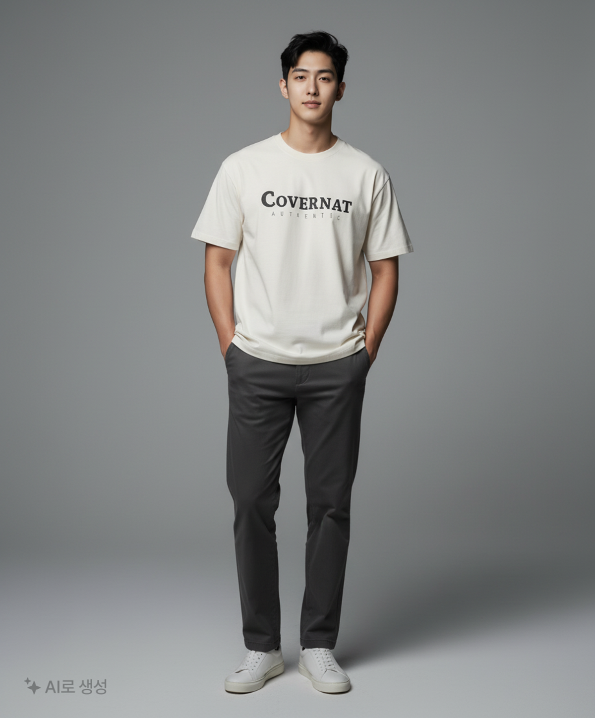 커버낫(COVERNAT) 센터 어센틱 티셔츠 Heather Gray XL