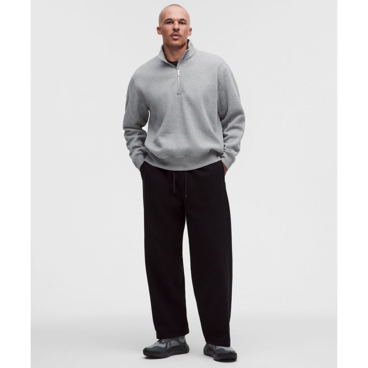 룰루레몬(LULULEMON) 멘즈 스테디 스테이트 SuperLoft 하프집  HEVG BATL