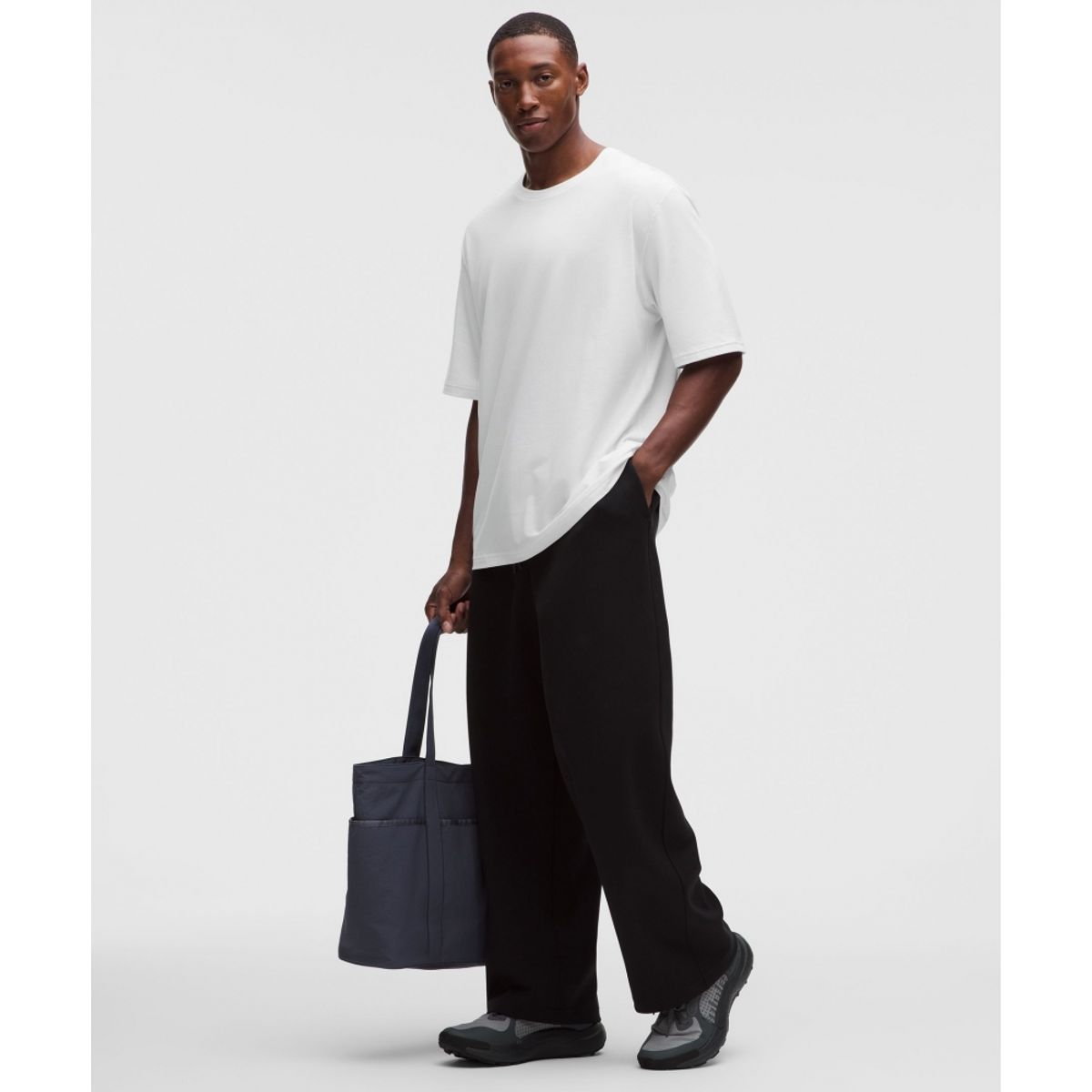 룰루레몬(LULULEMON) 에브리데이 코튼 블렌드 릴랙스드 티셔츠 *헤더드  WHT
