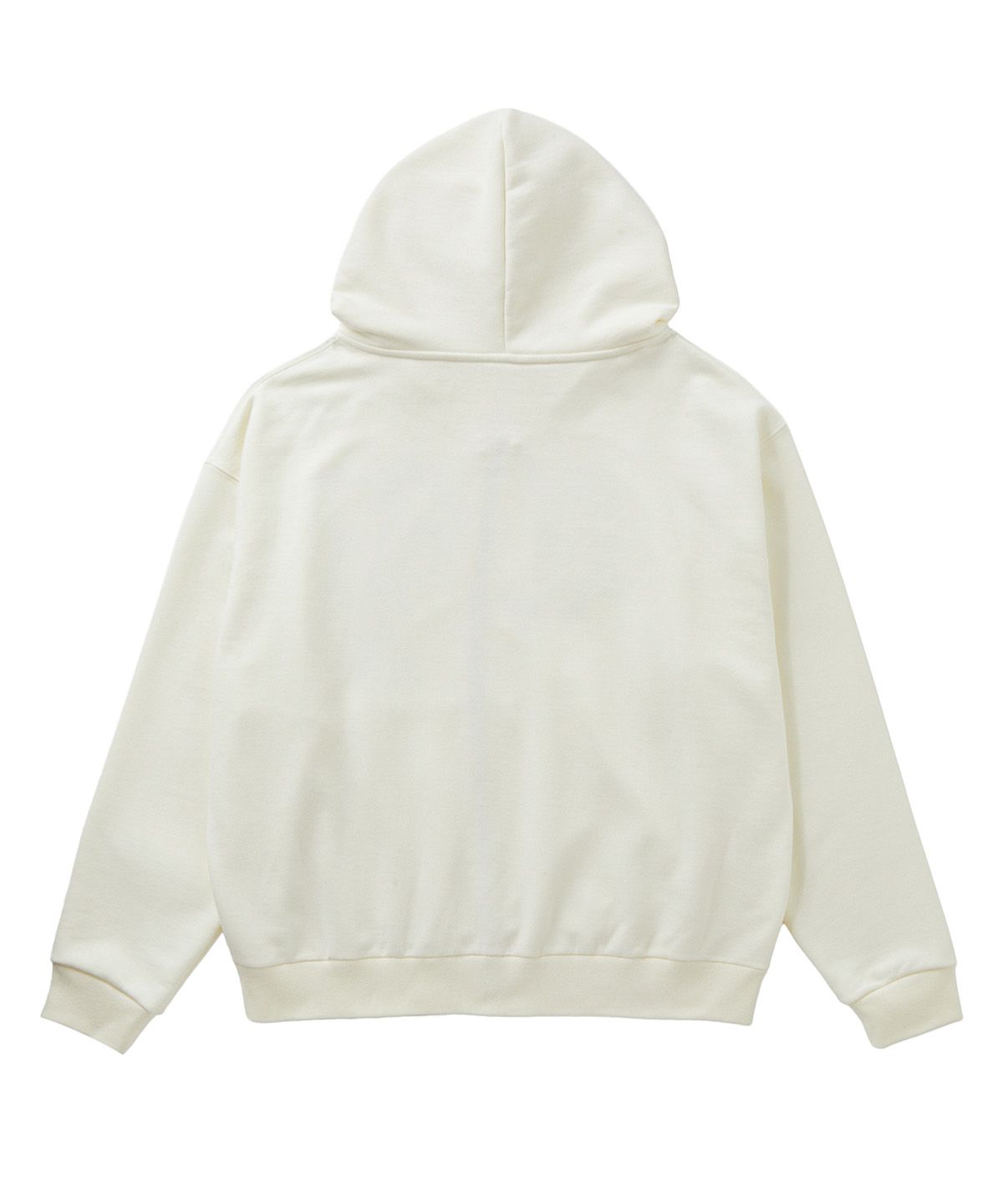 다이닛(DEINET) APPLIQUE ABLE OVERSIZE HOOD ZIP UP IN IVORY