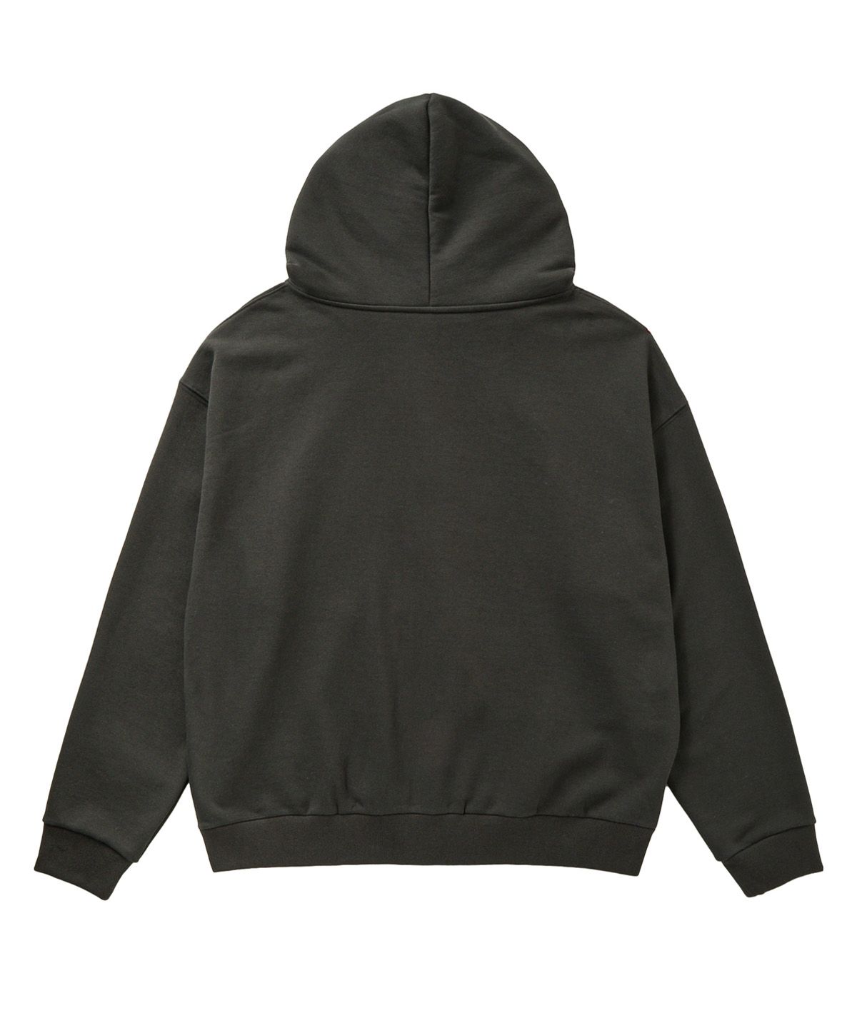 다이닛(DEINET) APPLIQUE ABLE OVERSIZE HOOD ZIP UP IN CHARCOAL