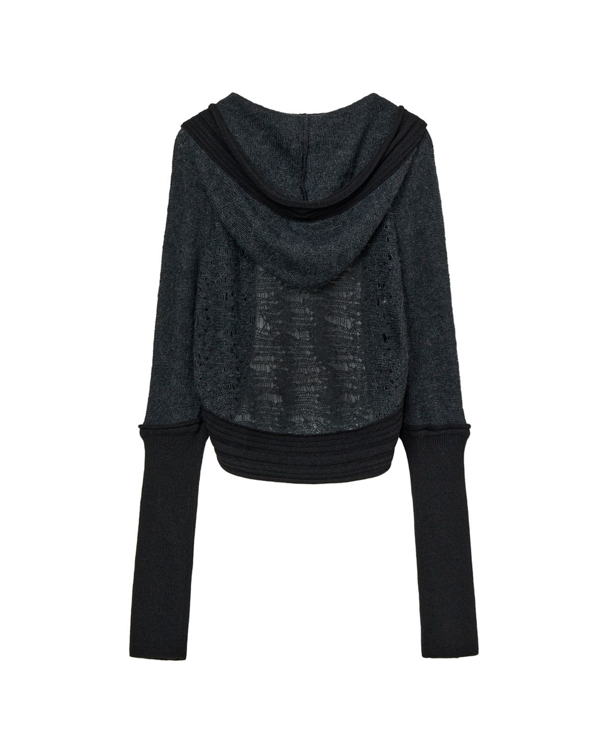 다이닛(DEINET) DISTRESSED SLEEVE WARMER BOLERO KNIT IN BLACK