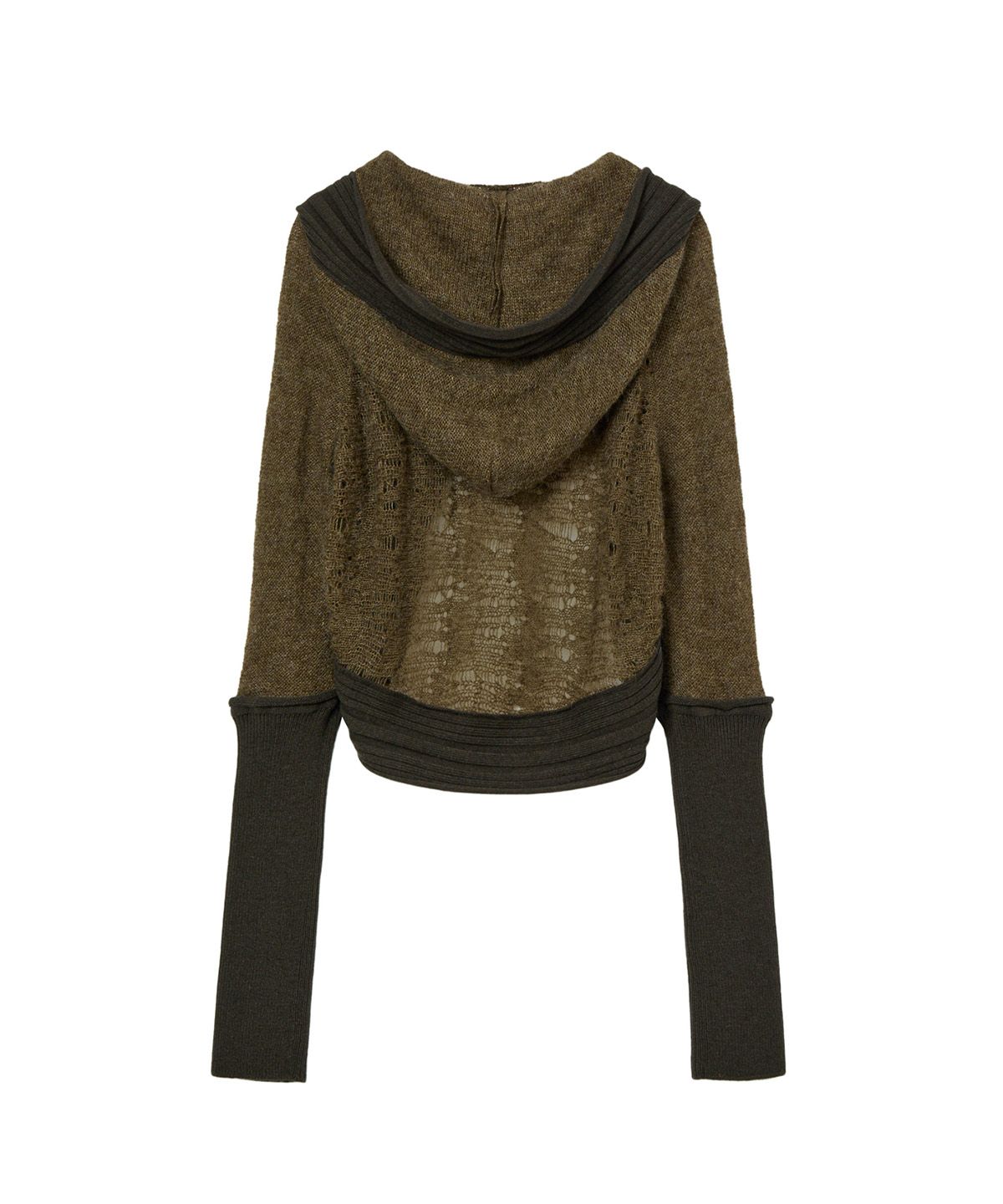 다이닛(DEINET) DISTRESSED SLEEVE WARMER BOLERO KNIT IN KHAKI