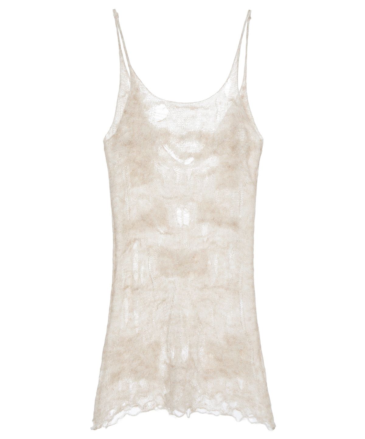 다이닛(DEINET) DISTRESSED KNIT VEST IN ASH BEIGE