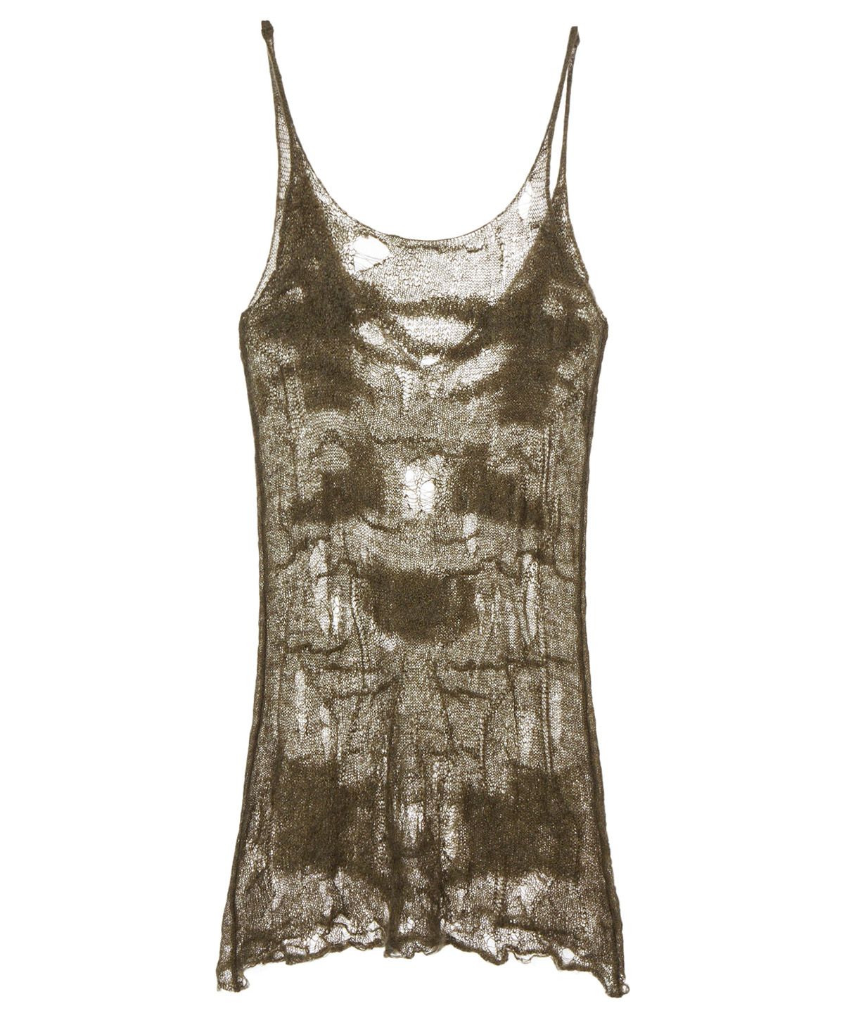 다이닛(DEINET) DISTRESSED KNIT VEST IN KHAKI