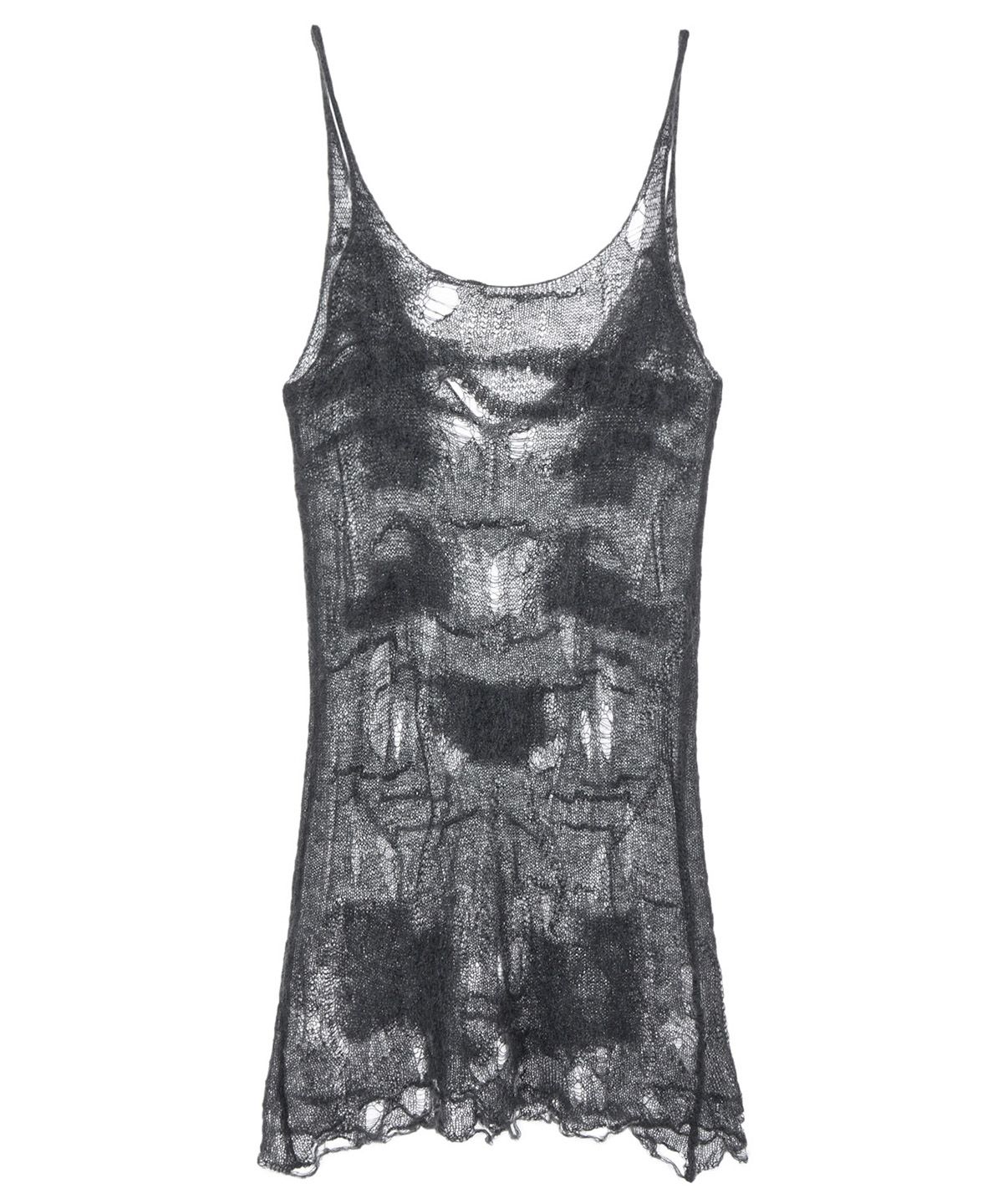 다이닛(DEINET) DISTRESSED KNIT VEST IN CHARCOAL