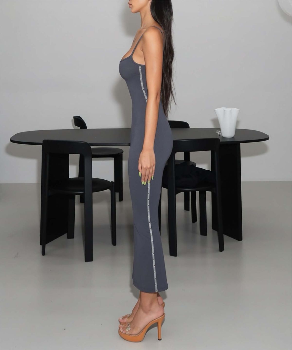 로페즈(LOPEZ) Hourglass eyelet dress (grey)