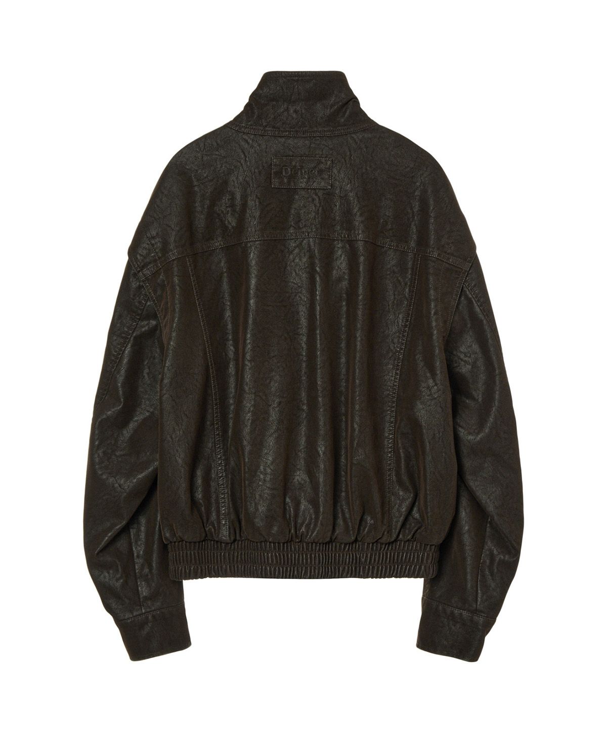 다이닛(DEINET) FAUX BOMBER LEATHER JACKET IN BROWN
