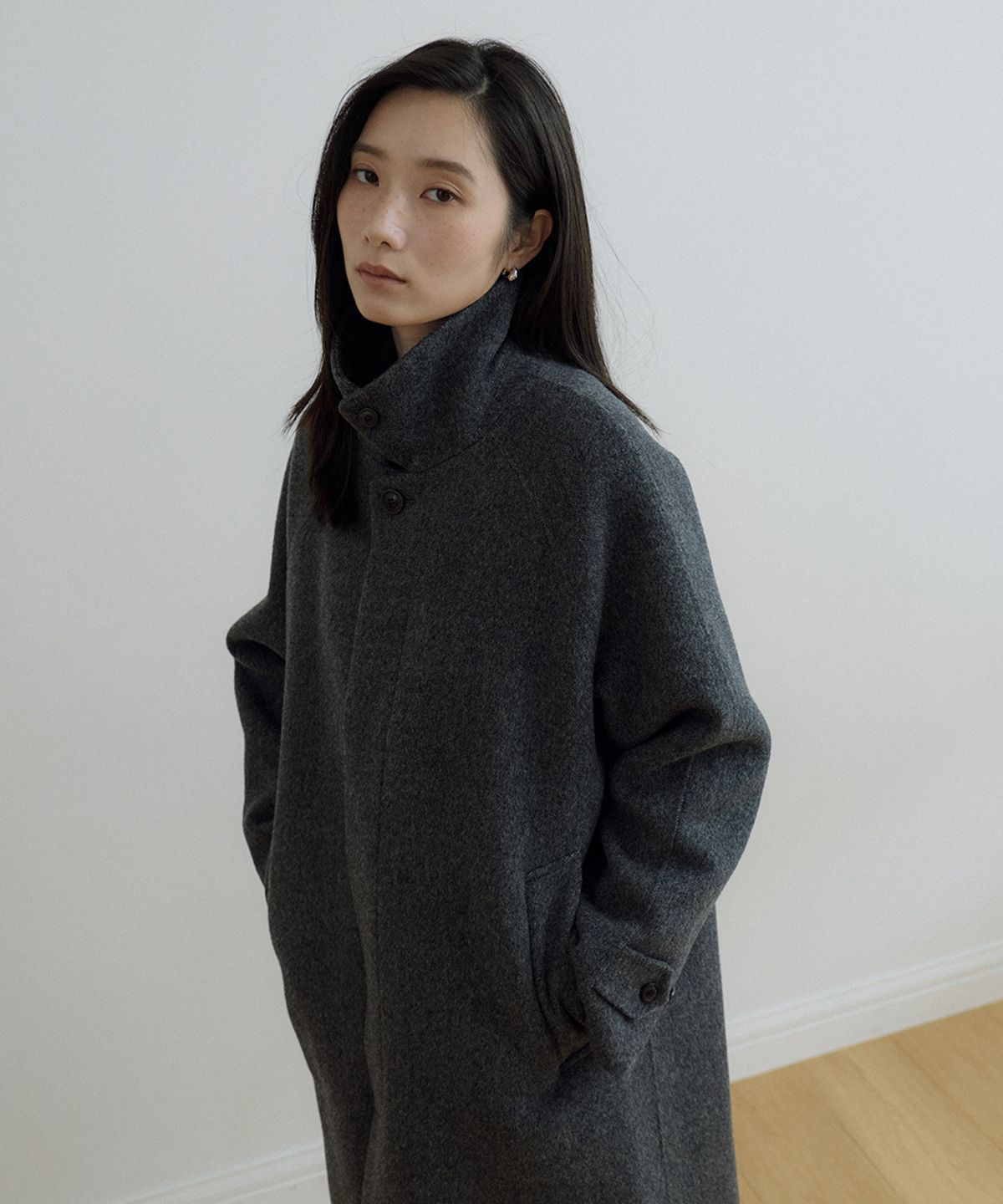 링서울(LINGSEOUL) handmade herringbone coat-charcoal