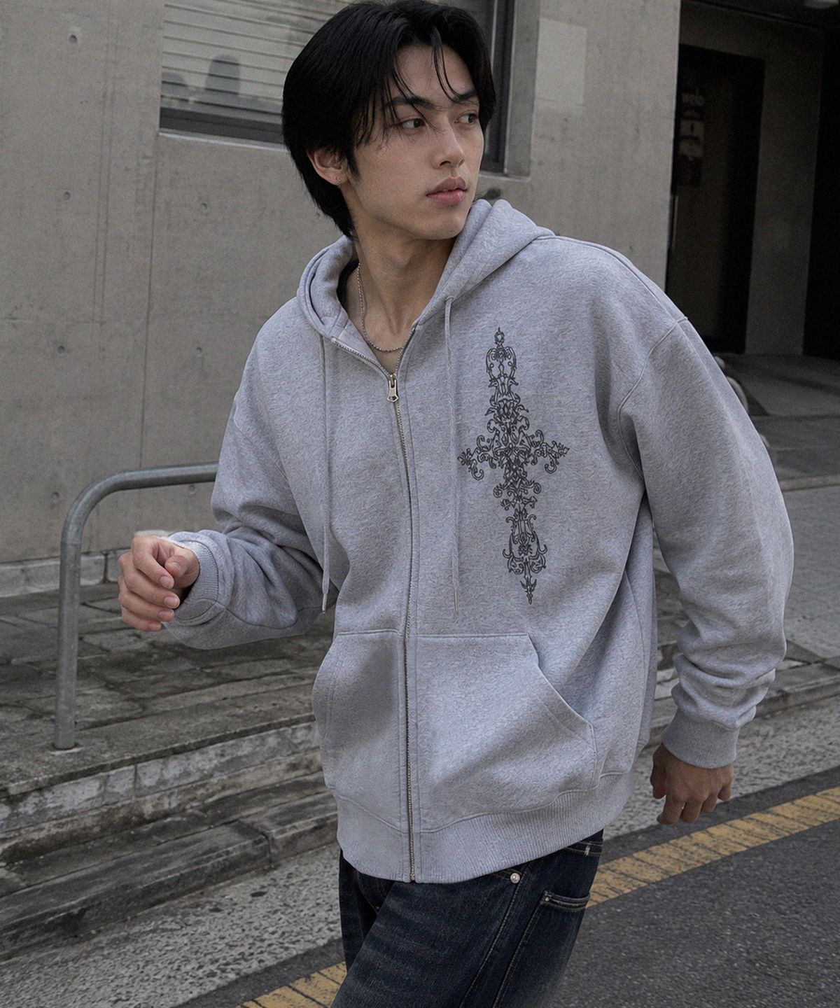 그레이버(GRAVER) [UNISEX]SIM CROSS 후드집업_4color