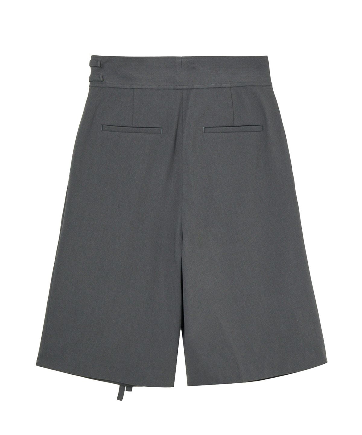 다이닛(DEINET) BELTED WRAP BERMUDA PANTS IN GREY
