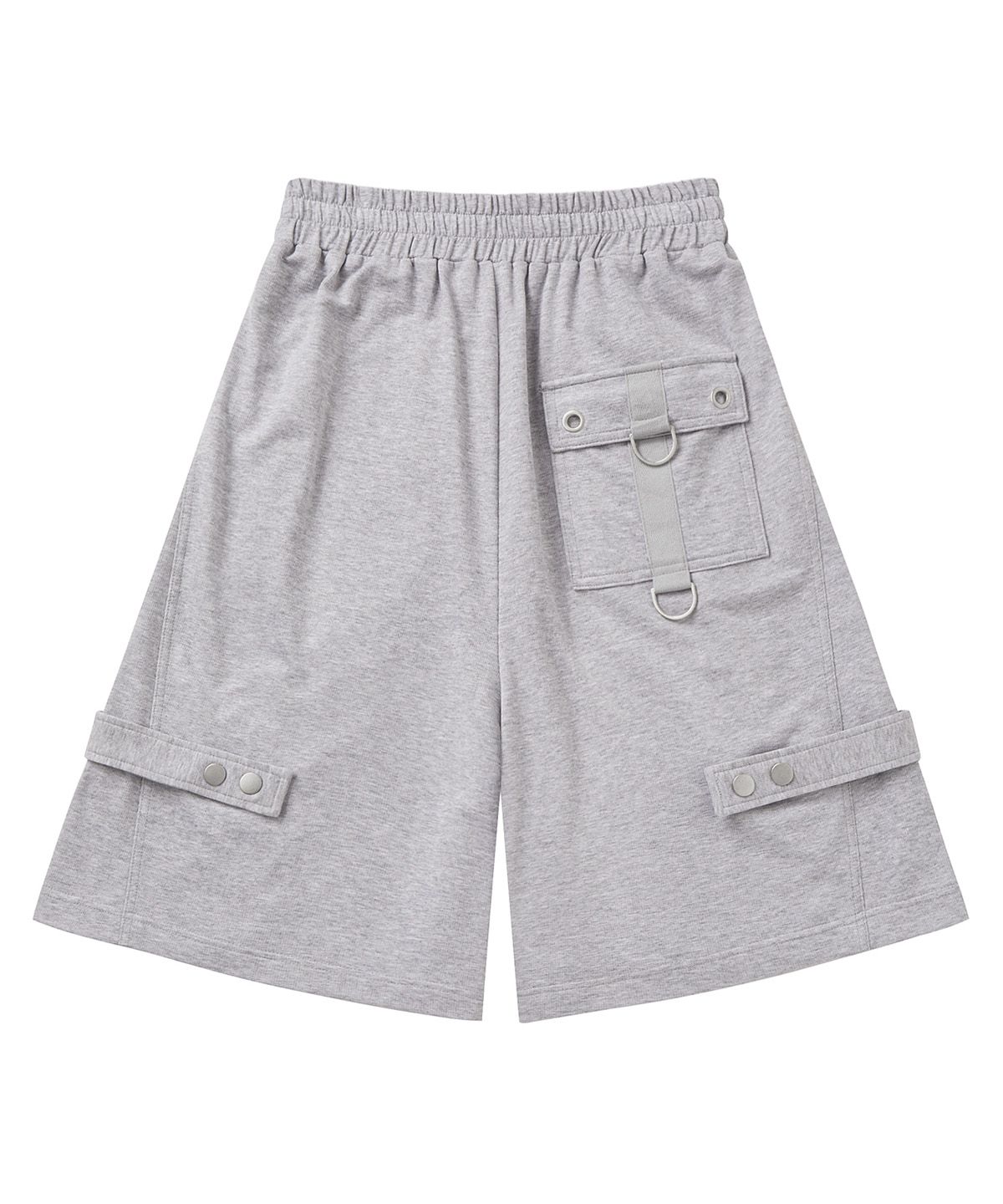 다이닛(DEINET) METAL DETAIL BERMUDA PANTS IN MELANGE GREY