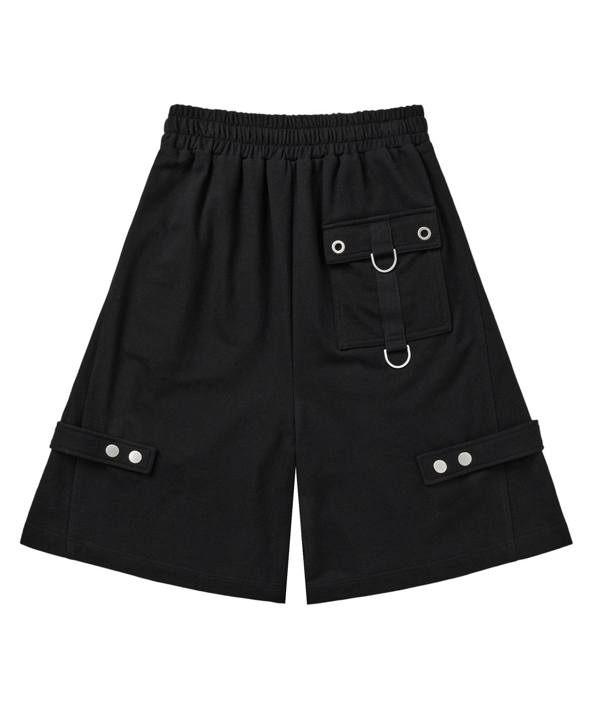 다이닛(DEINET) METAL DETAIL BERMUDA PANTS IN BLACK