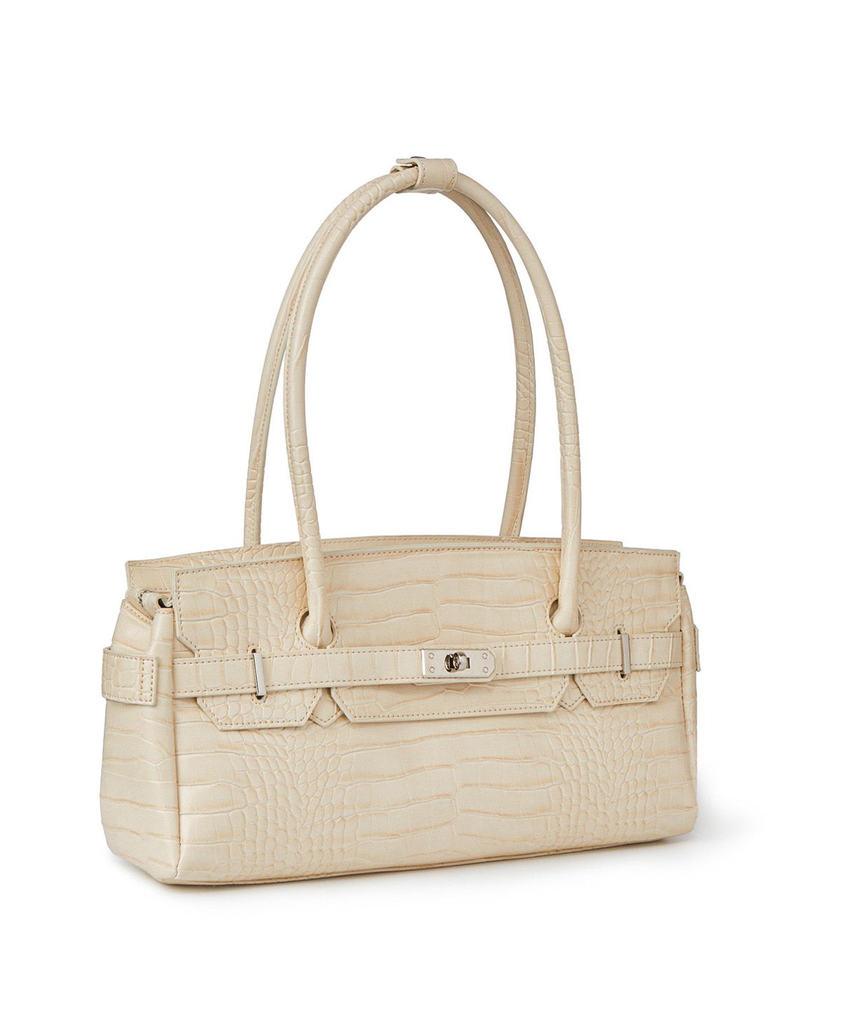 다이닛(DEINET) CROCODILE PATTERN TWO-WAY BAG IN CREAM