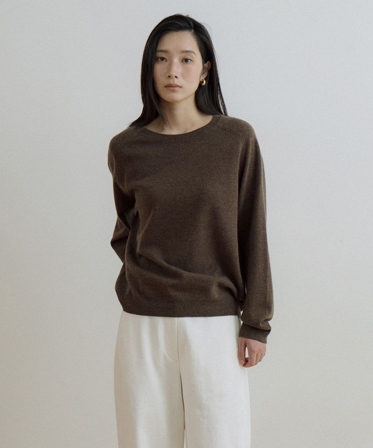 링서울(LINGSEOUL) wool raglan knit-brown